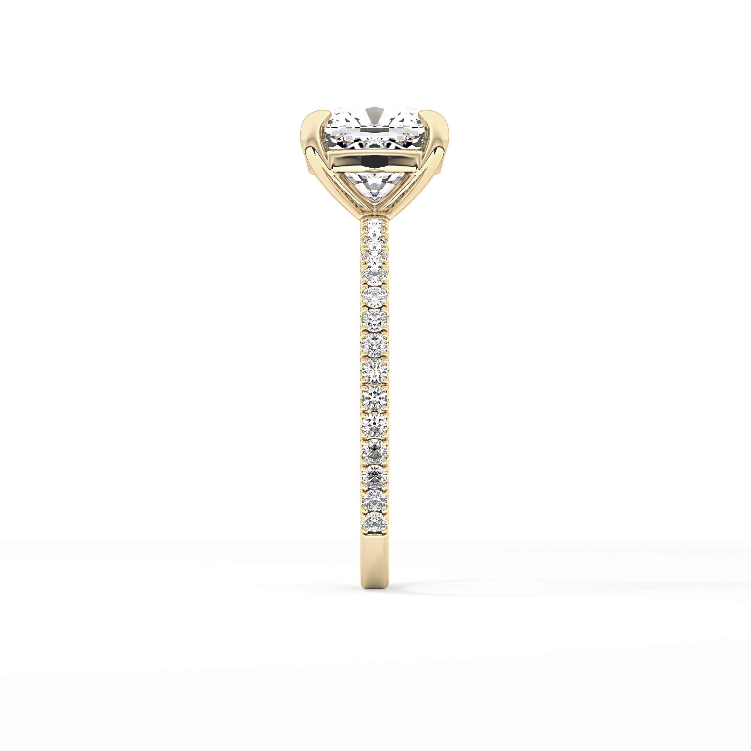 Cushion Pave Lab Grown Diamond Engagement Ring