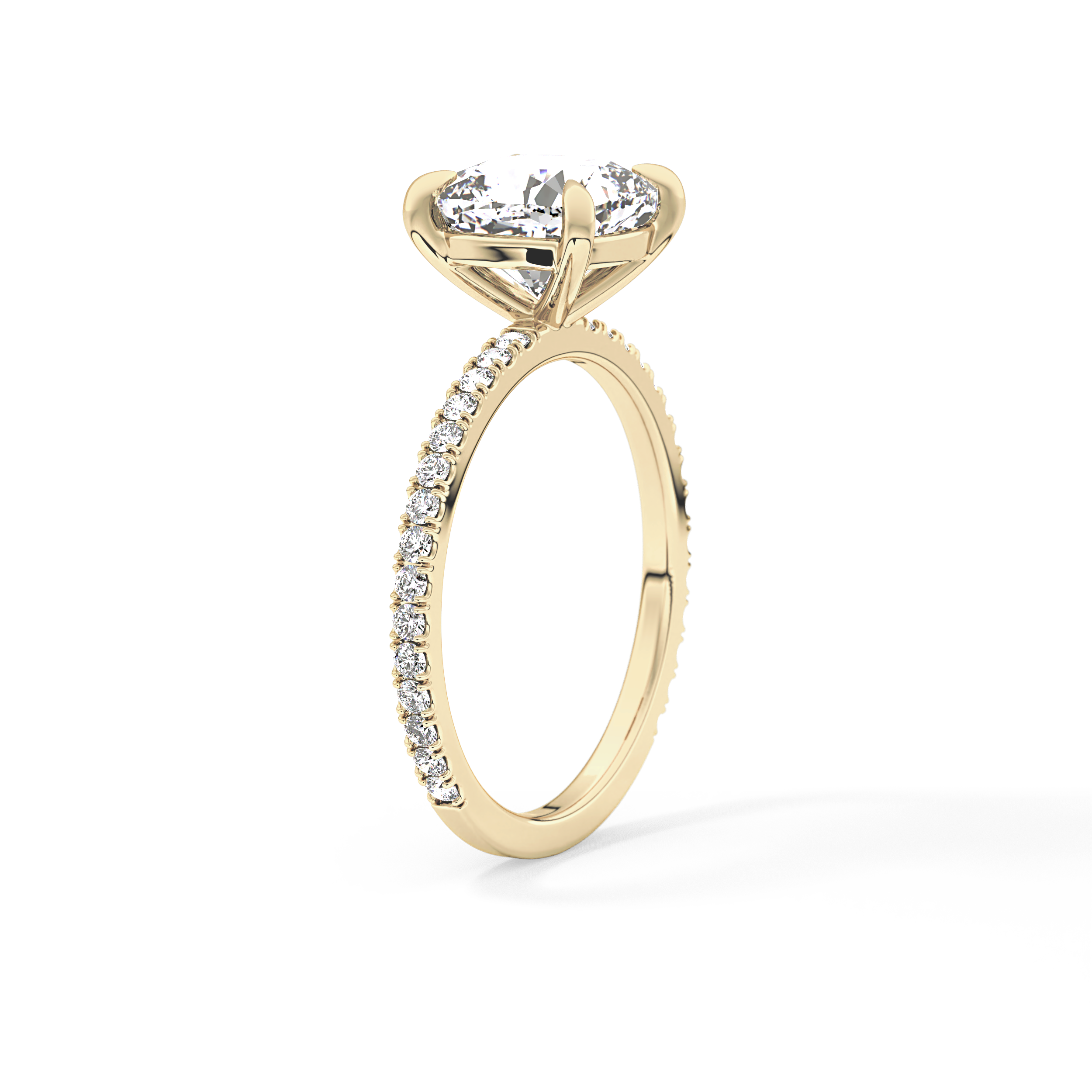 Cushion Pave Lab Grown Diamond Engagement Ring