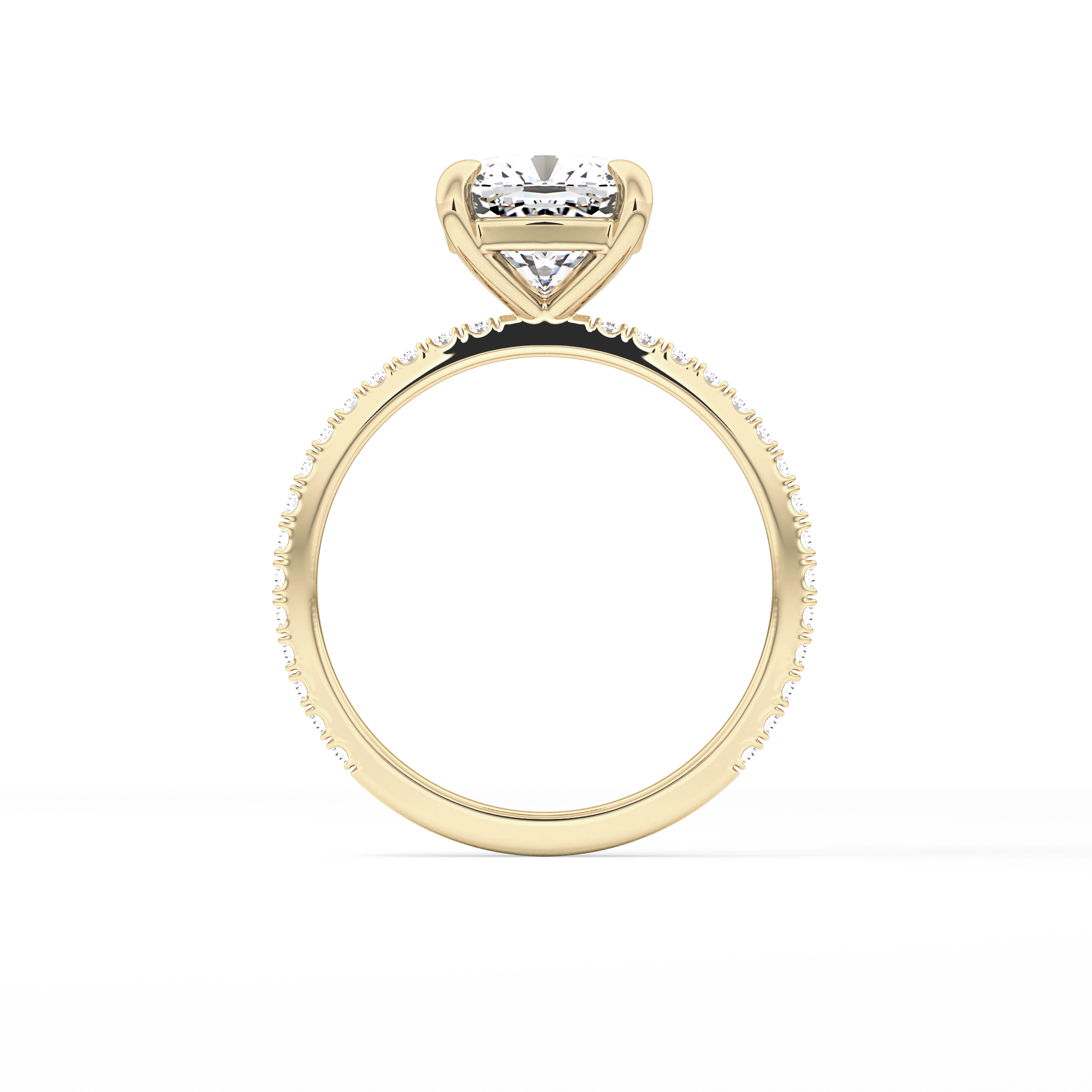 Cushion Pave Lab Grown Diamond Engagement Ring