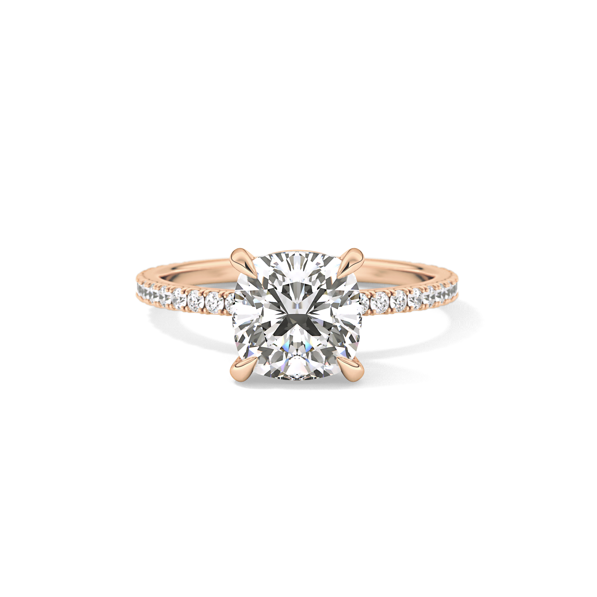 Cushion Pave Lab Grown Diamond Engagement Ring