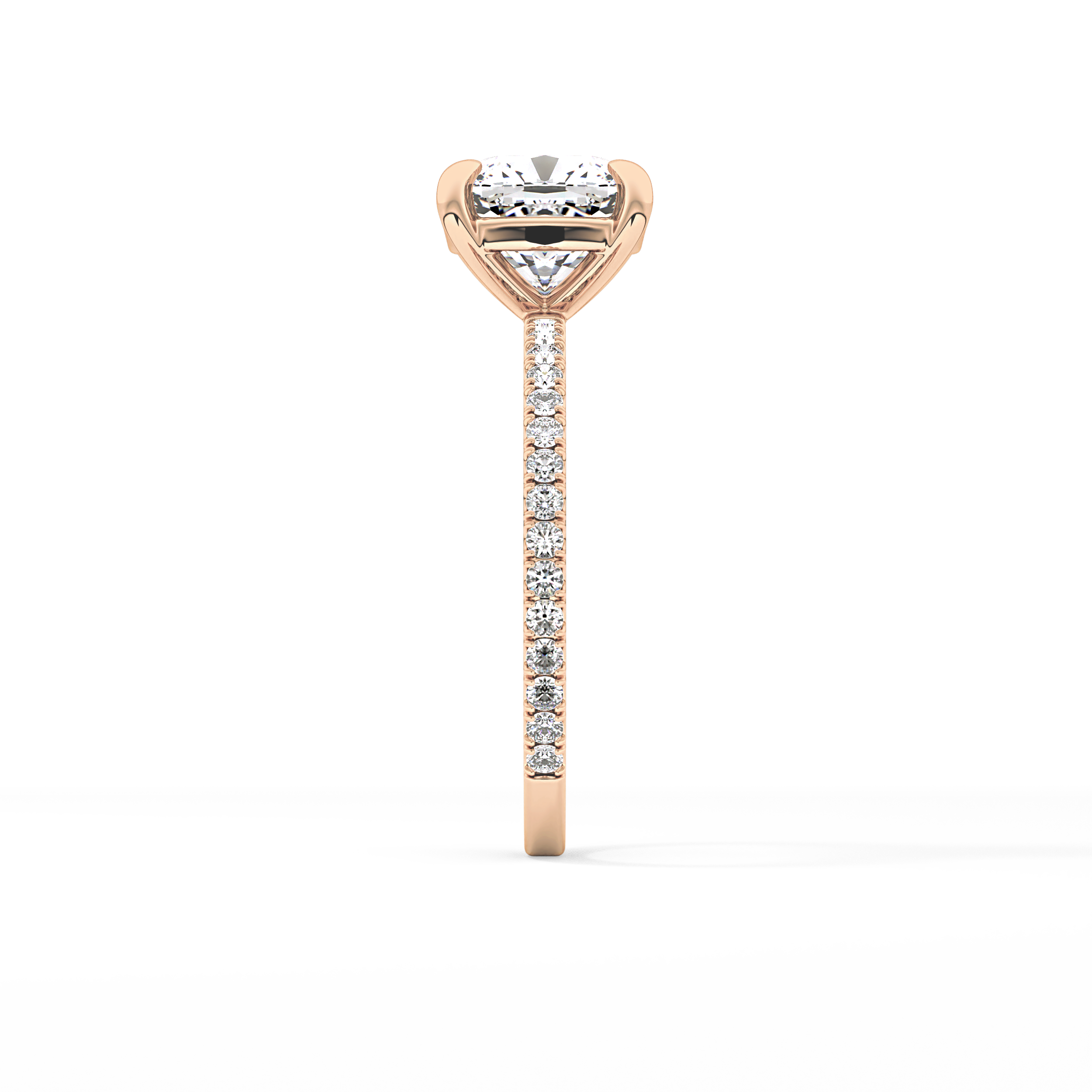 Cushion Pave Lab Grown Diamond Engagement Ring