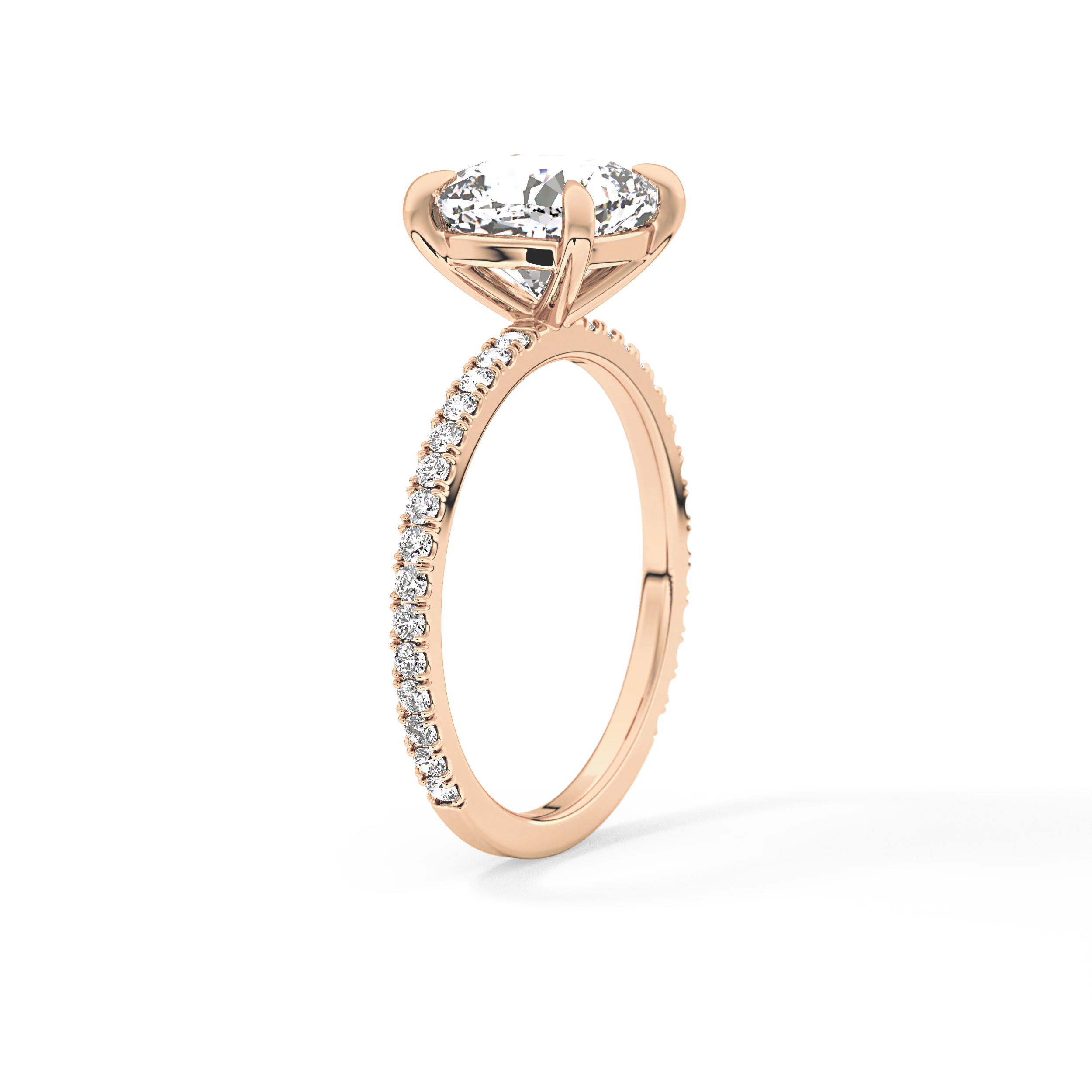 Cushion Pave Lab Grown Diamond Engagement Ring