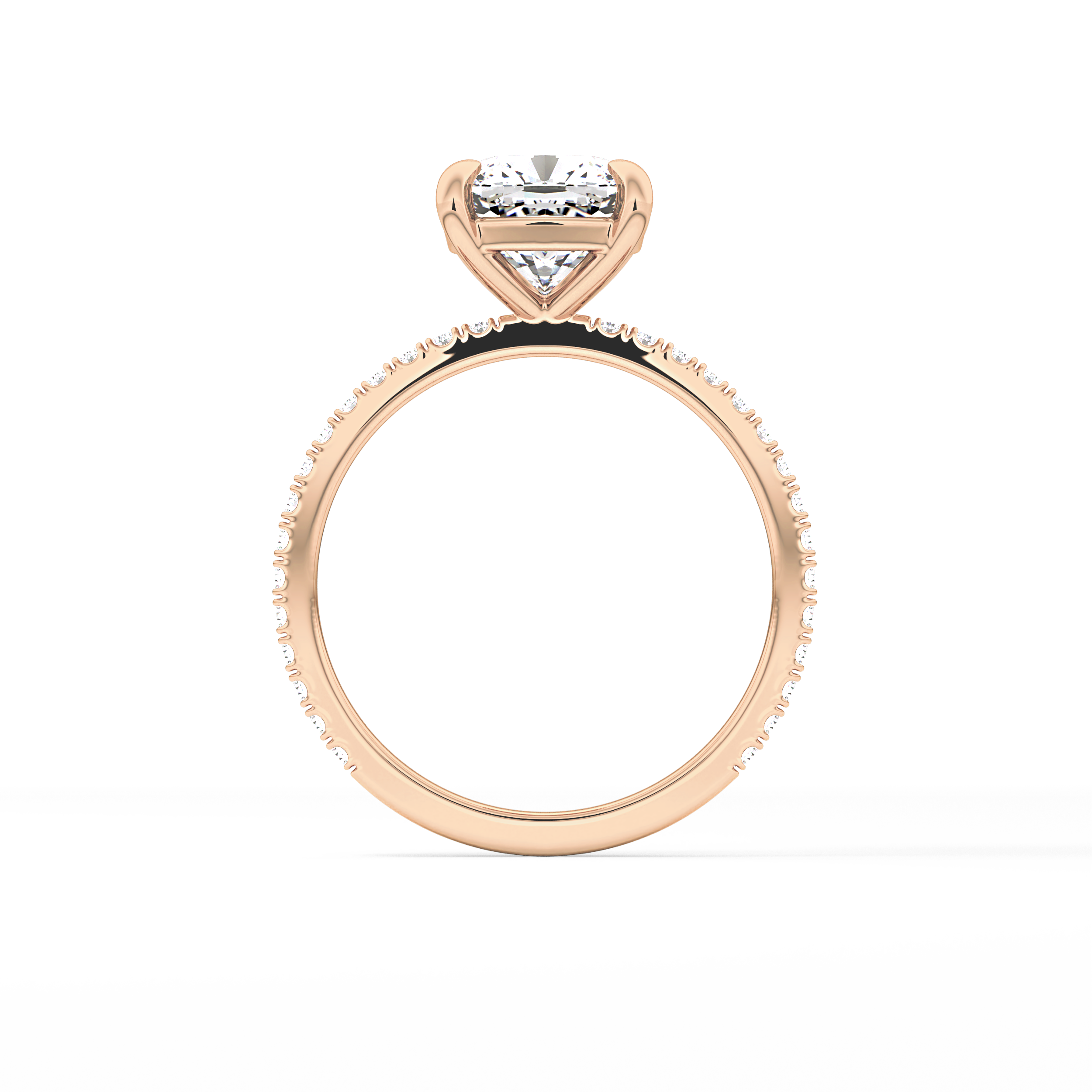 Cushion Pave Lab Grown Diamond Engagement Ring