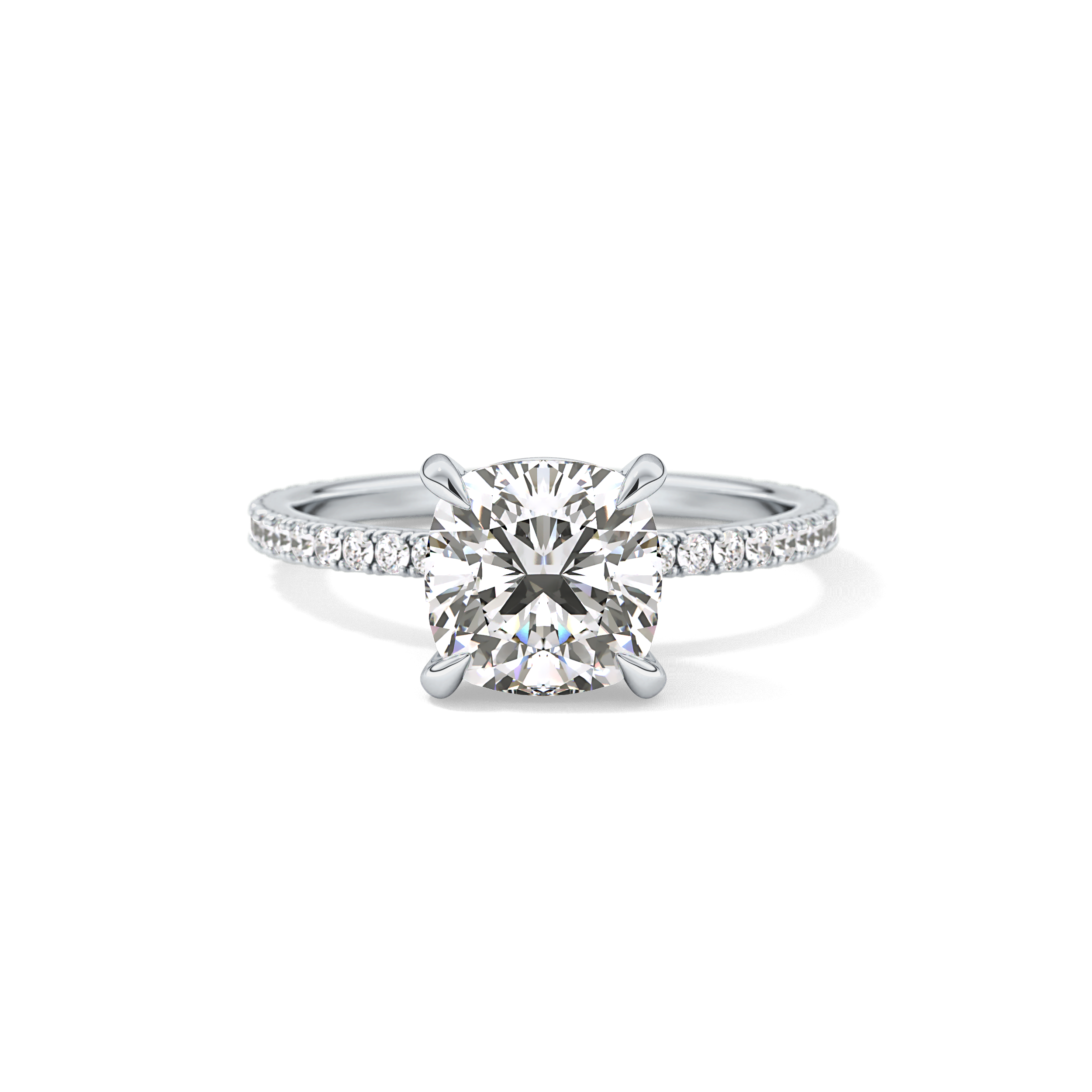 Cushion Pave Lab Grown Diamond Engagement Ring