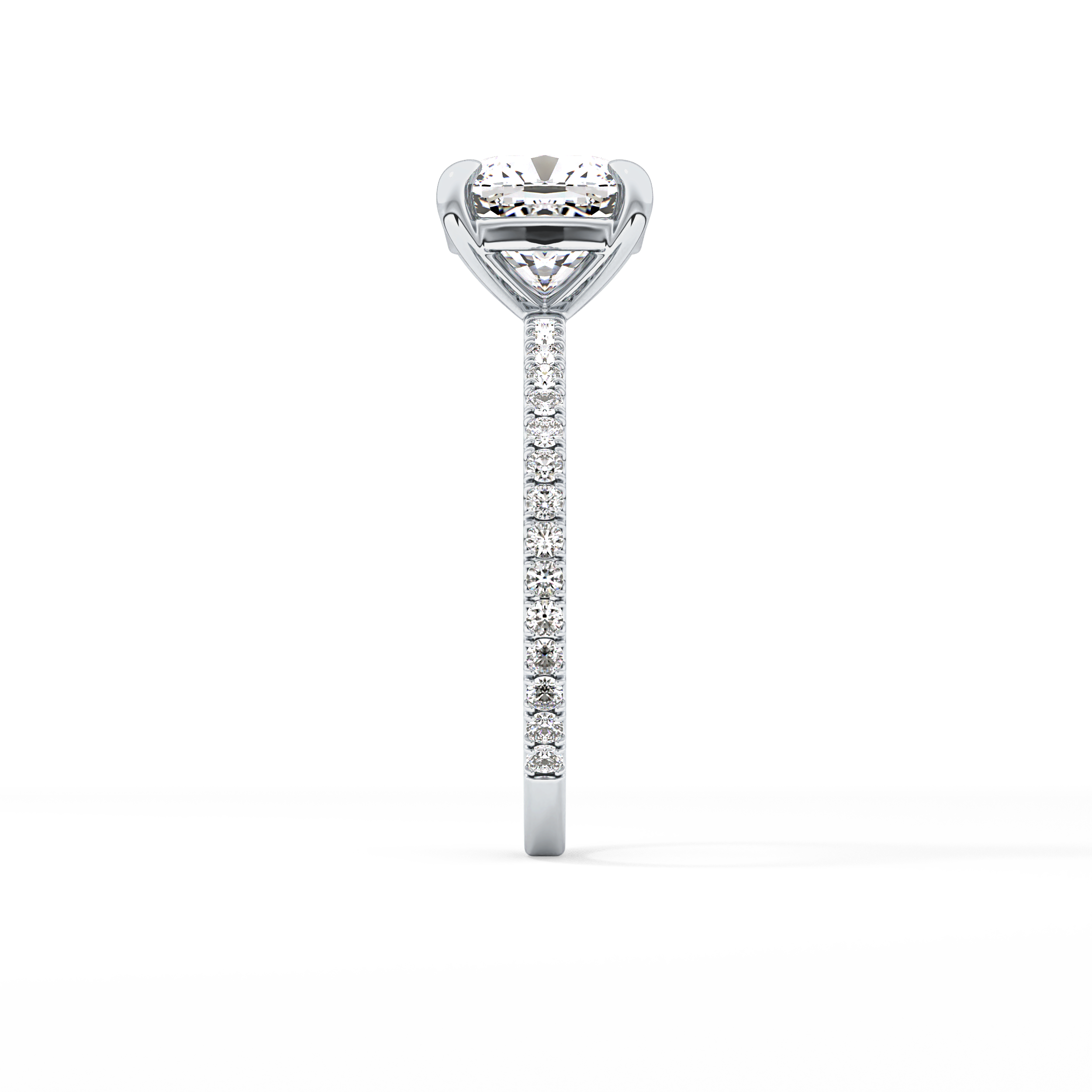 Cushion Pave Lab Grown Diamond Engagement Ring