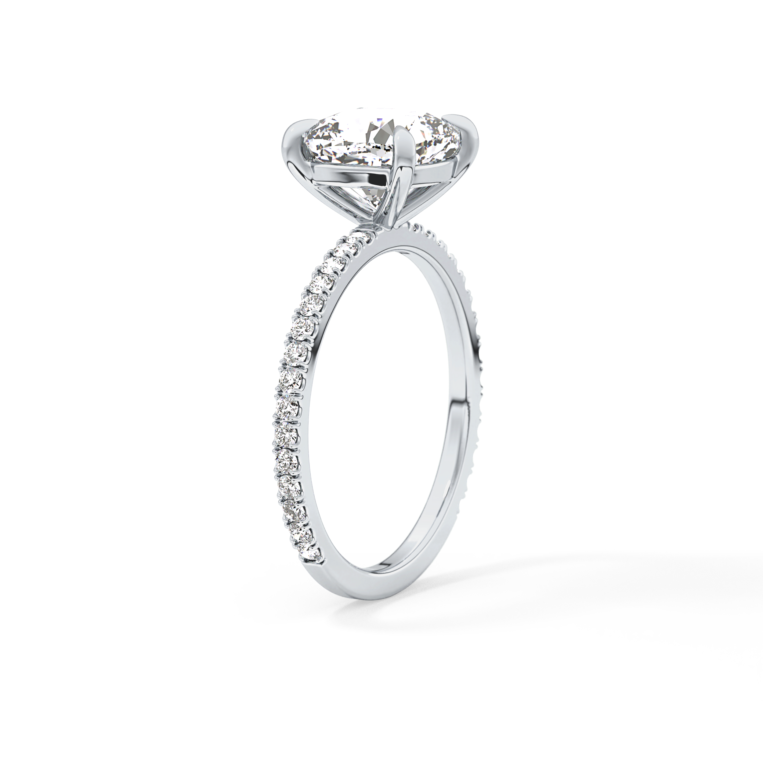 Cushion Pave Lab Grown Diamond Engagement Ring