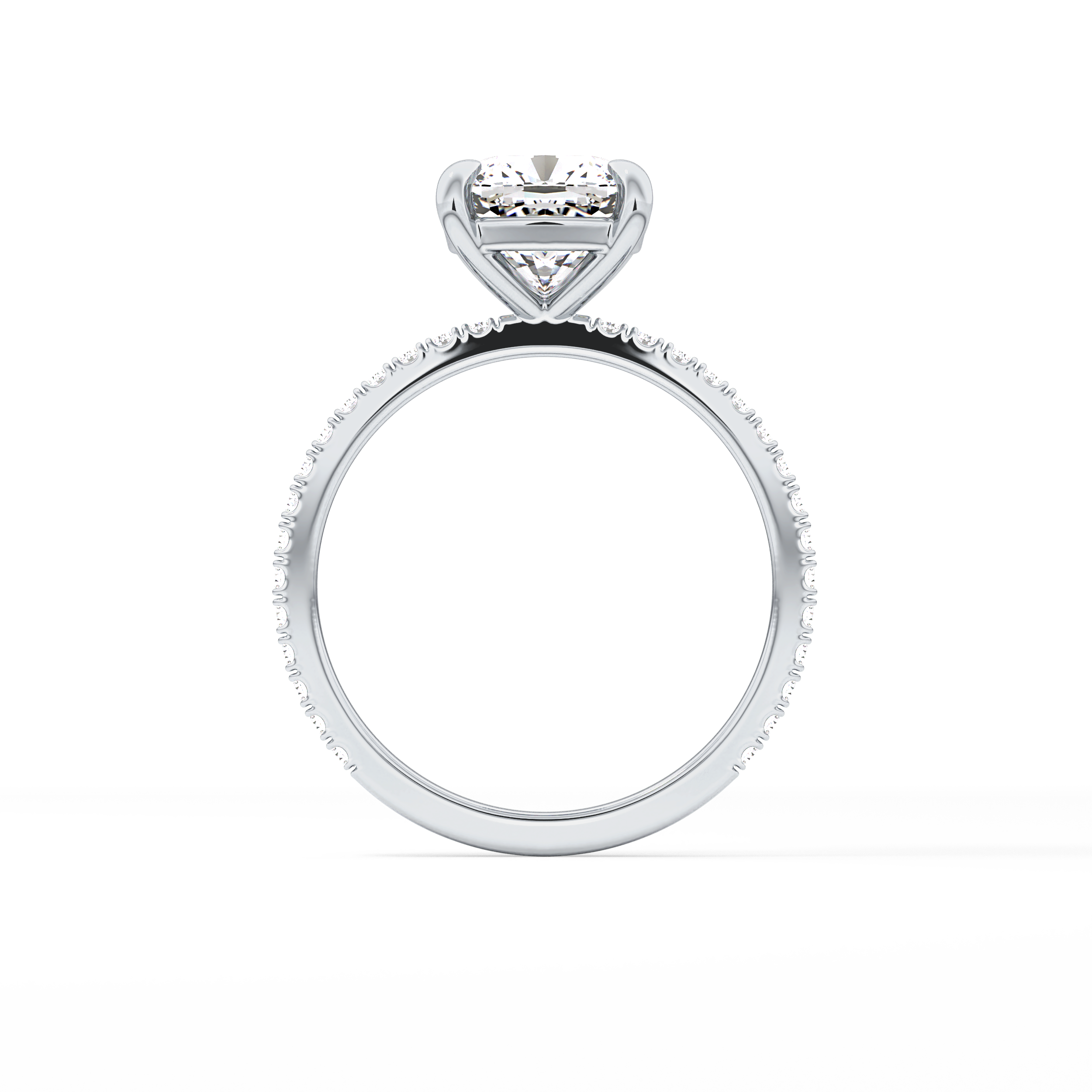Cushion Pave Lab Grown Diamond Engagement Ring