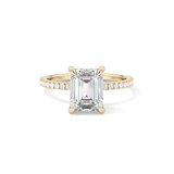 Emerald Pave Lab Grown Diamond Engagement Ring