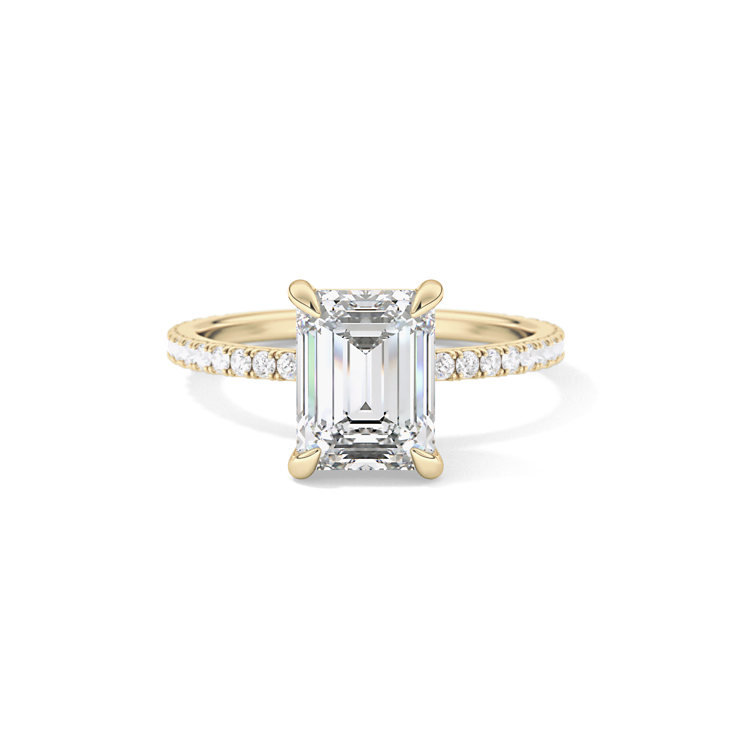 Emerald Pave Lab Grown Diamond Engagement Ring