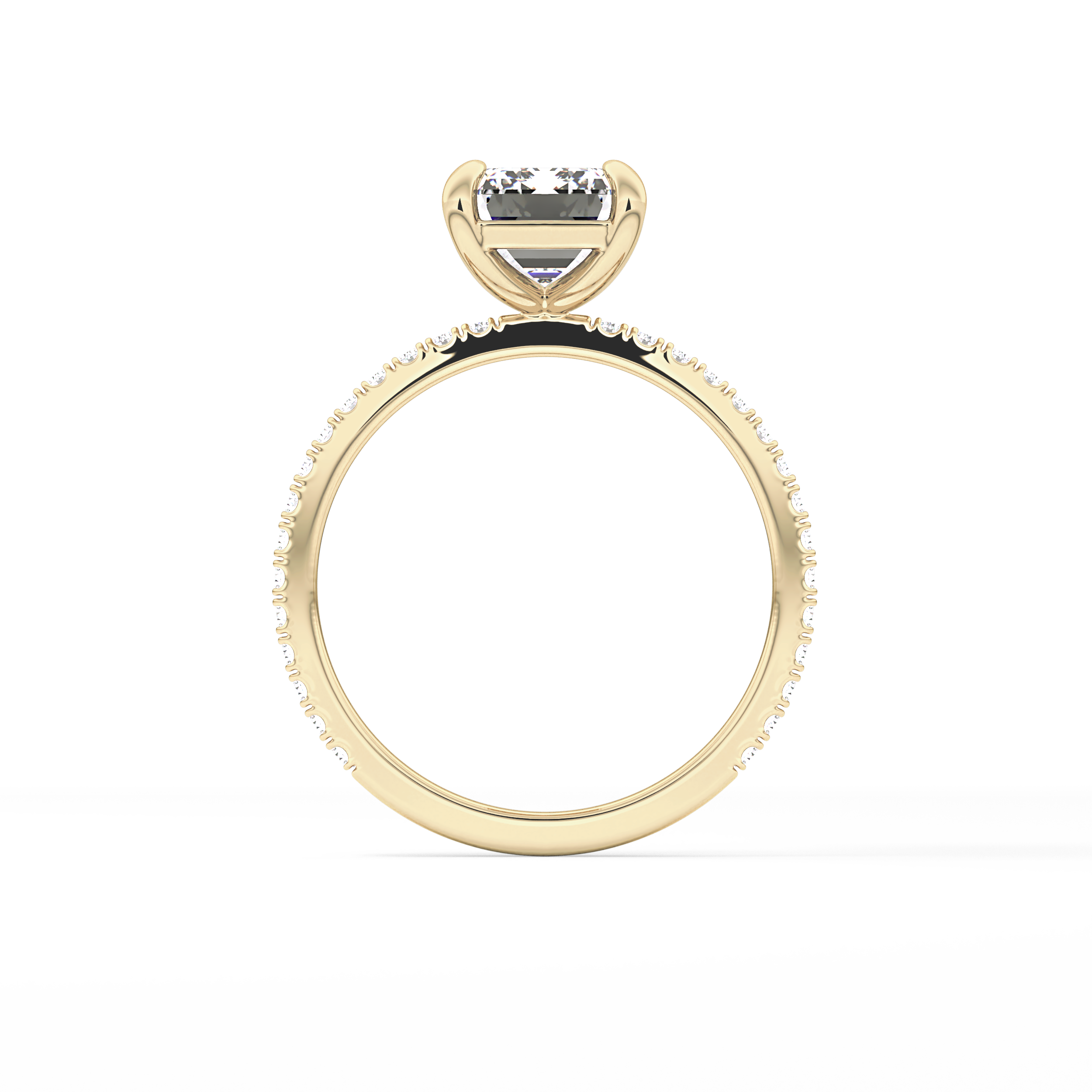 Emerald Pave Lab Grown Diamond Engagement Ring