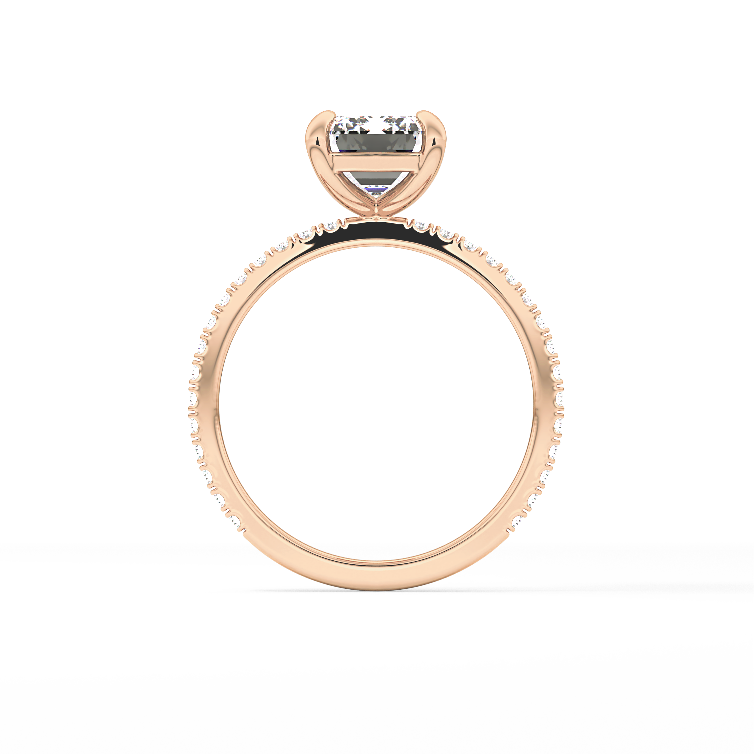 Emerald Pave Lab Grown Diamond Engagement Ring