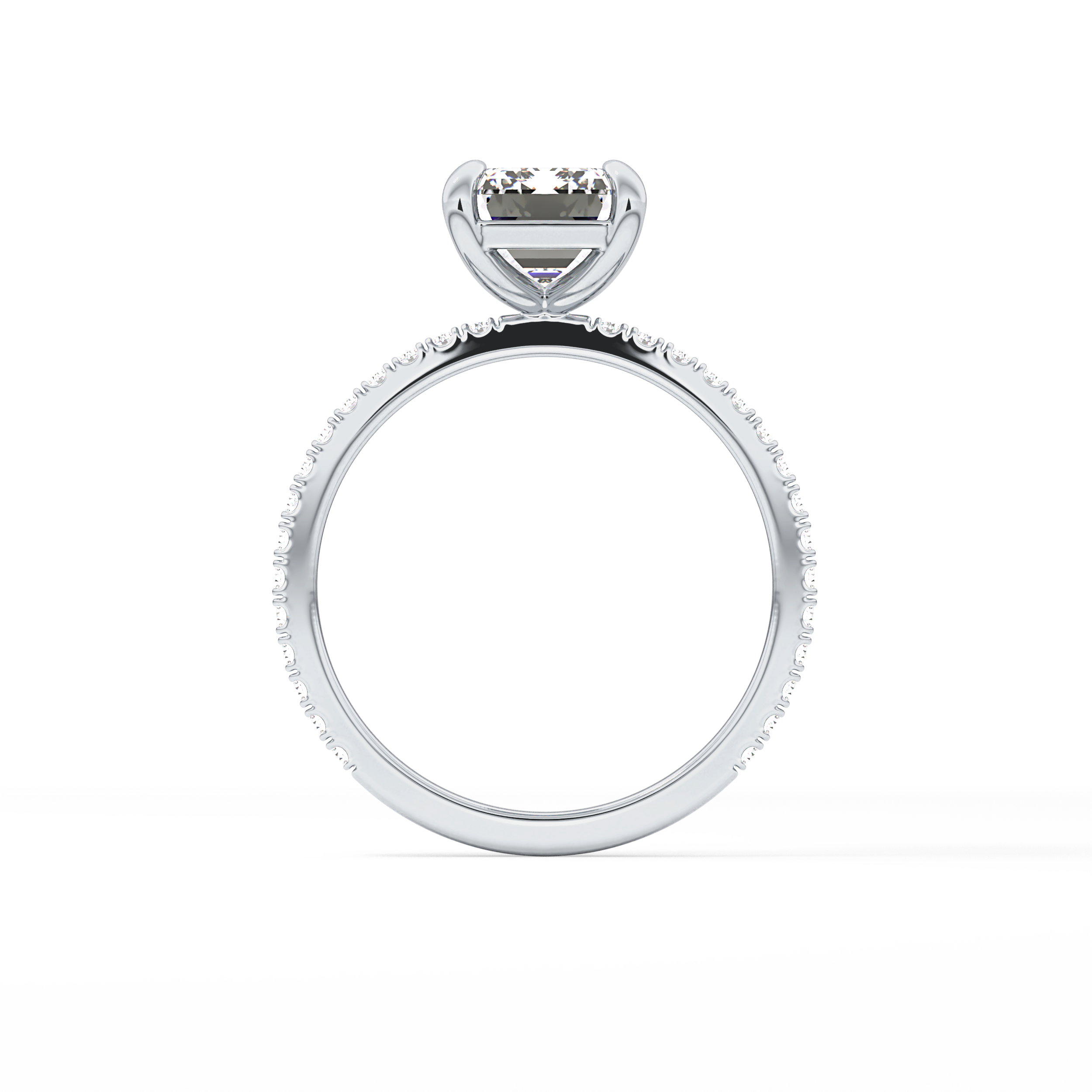 Emerald Pave Lab Grown Diamond Engagement Ring