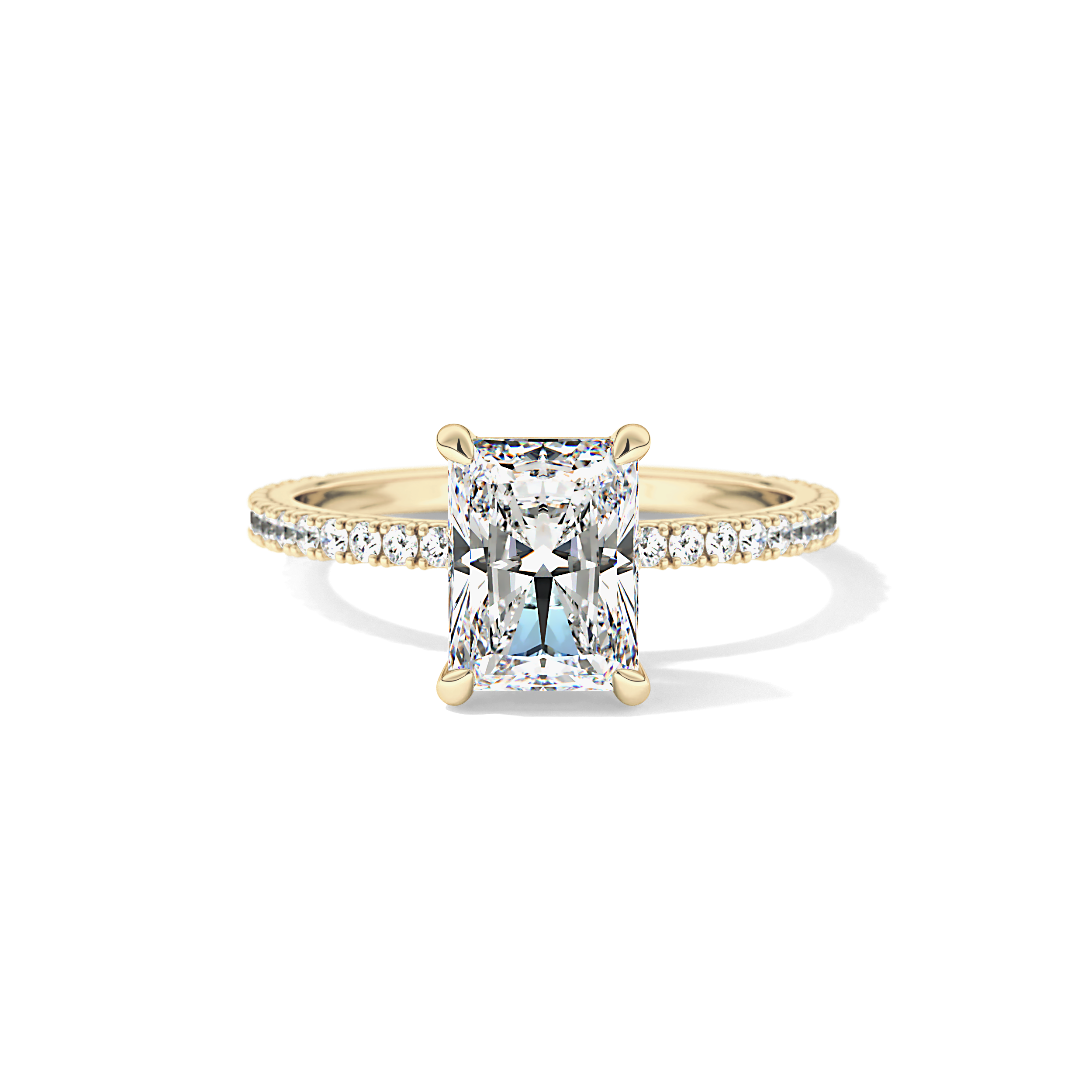 Radiant Pave Lab Grown Lab Grown Diamond Engagement Ring