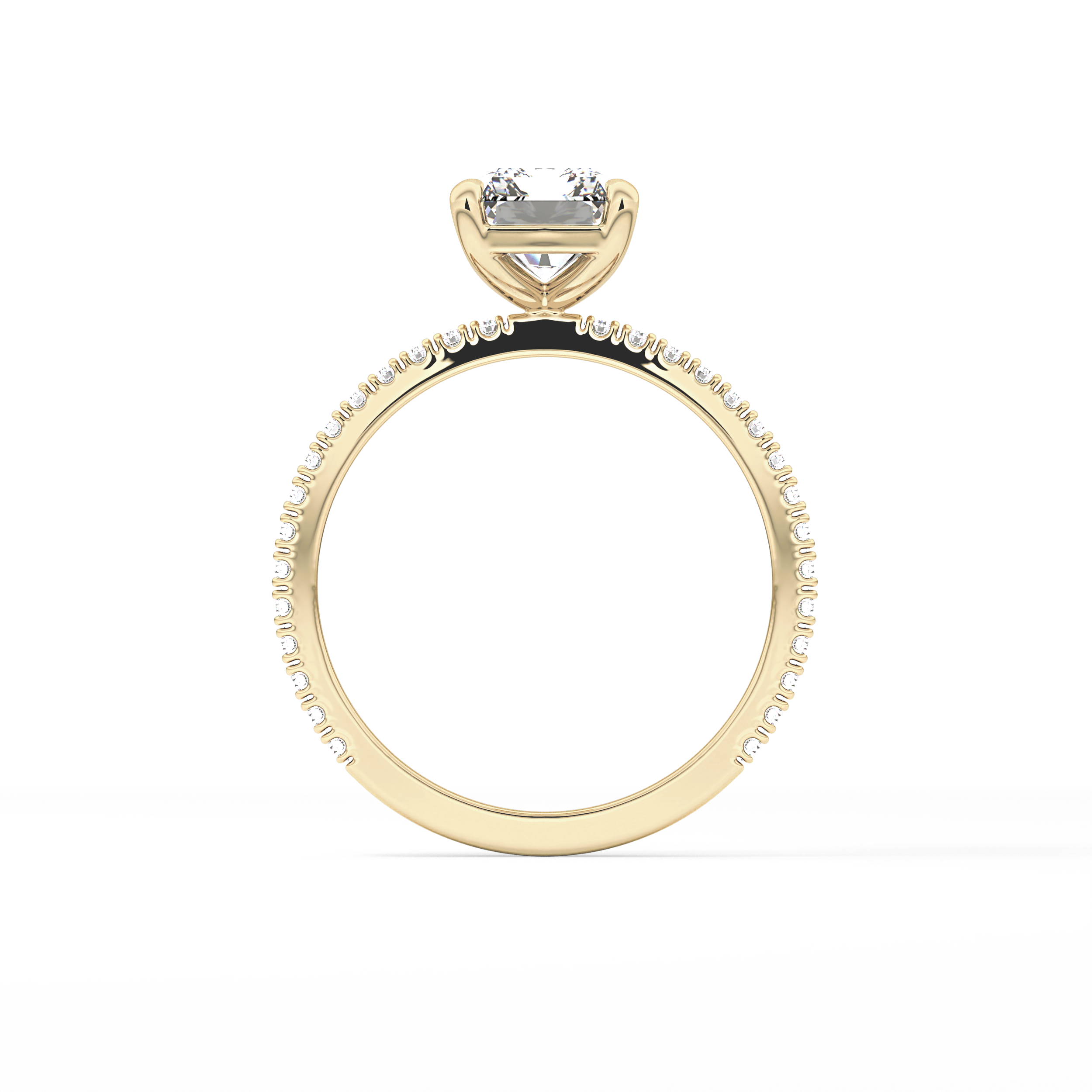 Radiant Pave Lab Grown Lab Grown Diamond Engagement Ring