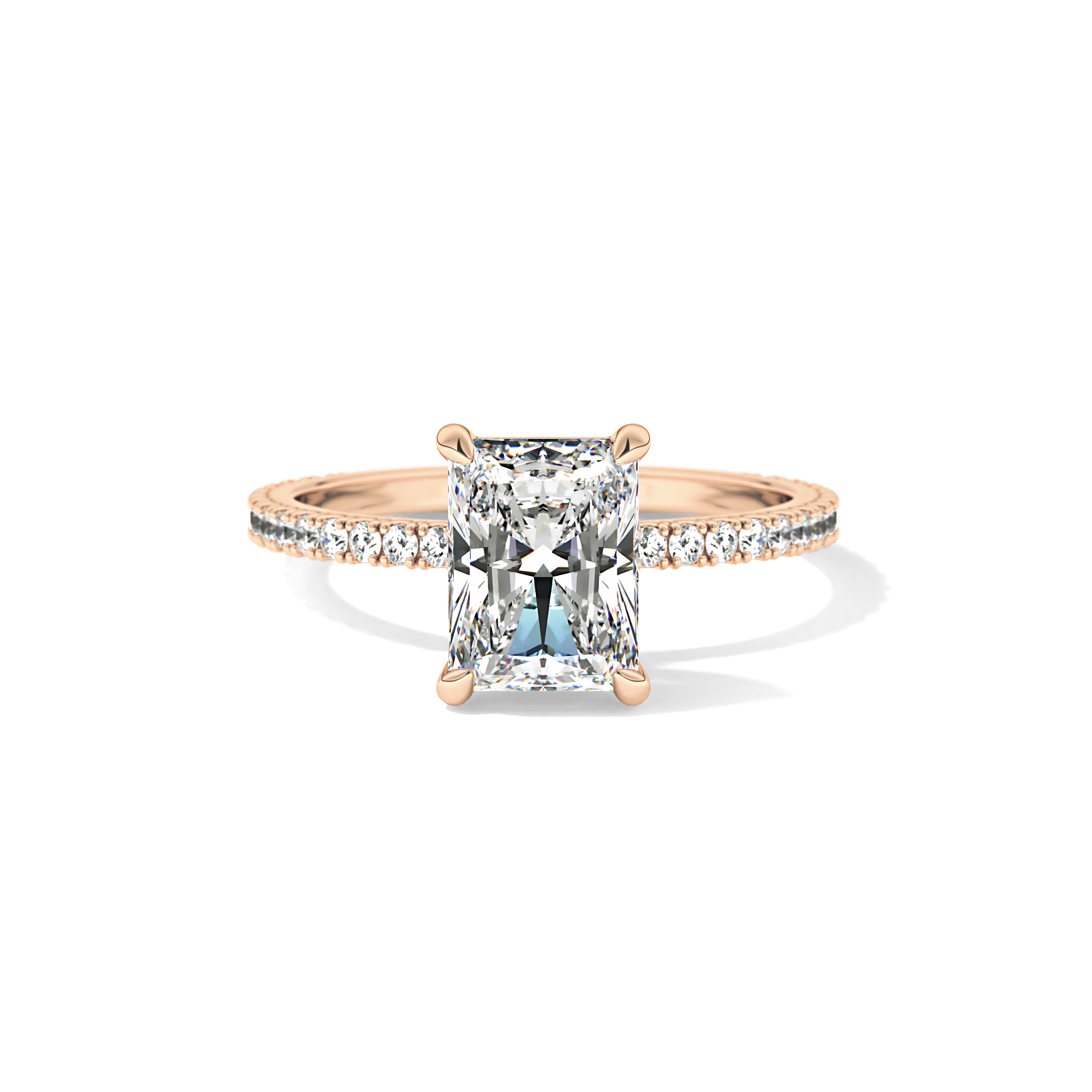 Radiant Pave Lab Grown Lab Grown Diamond Engagement Ring