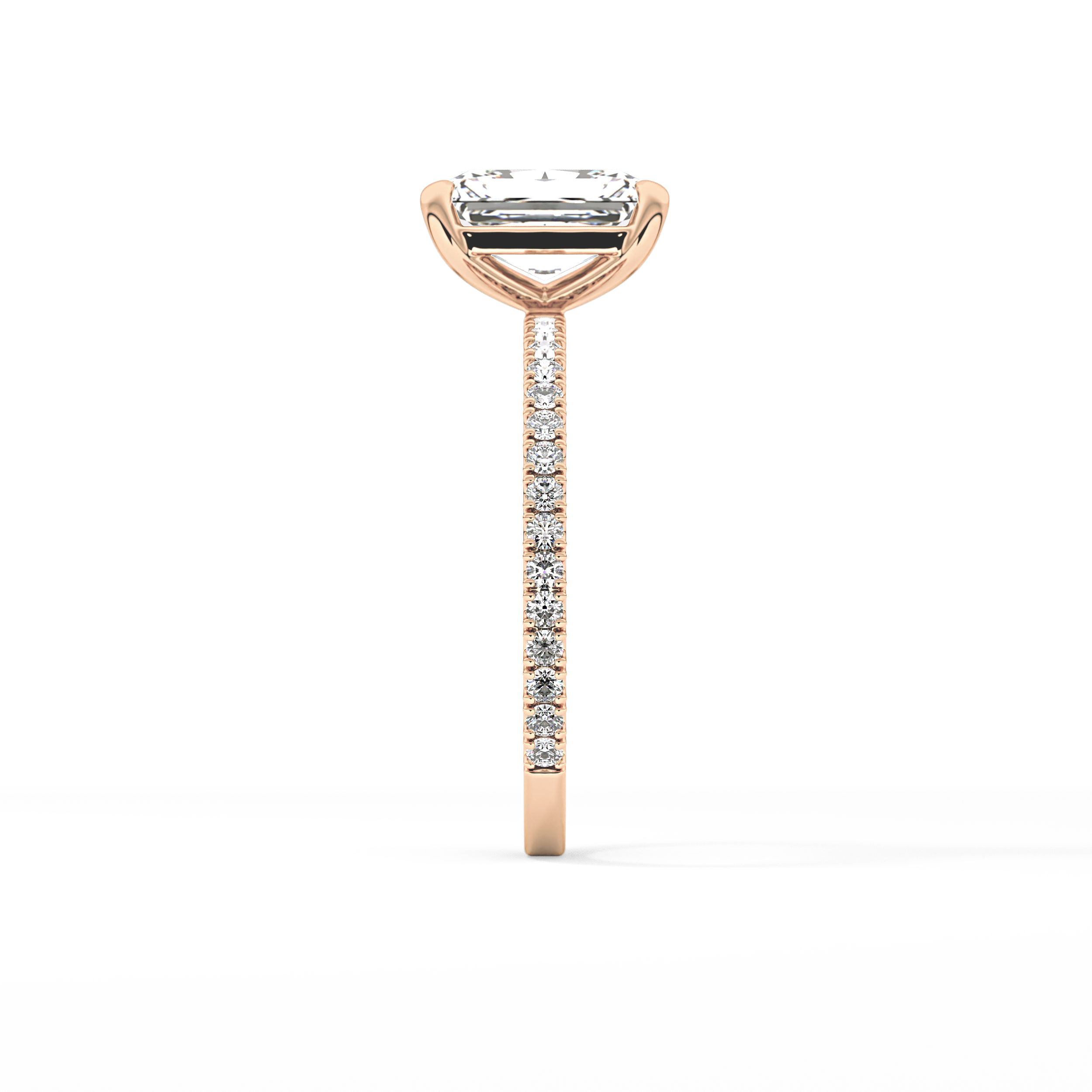 Radiant Pave Lab Grown Lab Grown Diamond Engagement Ring