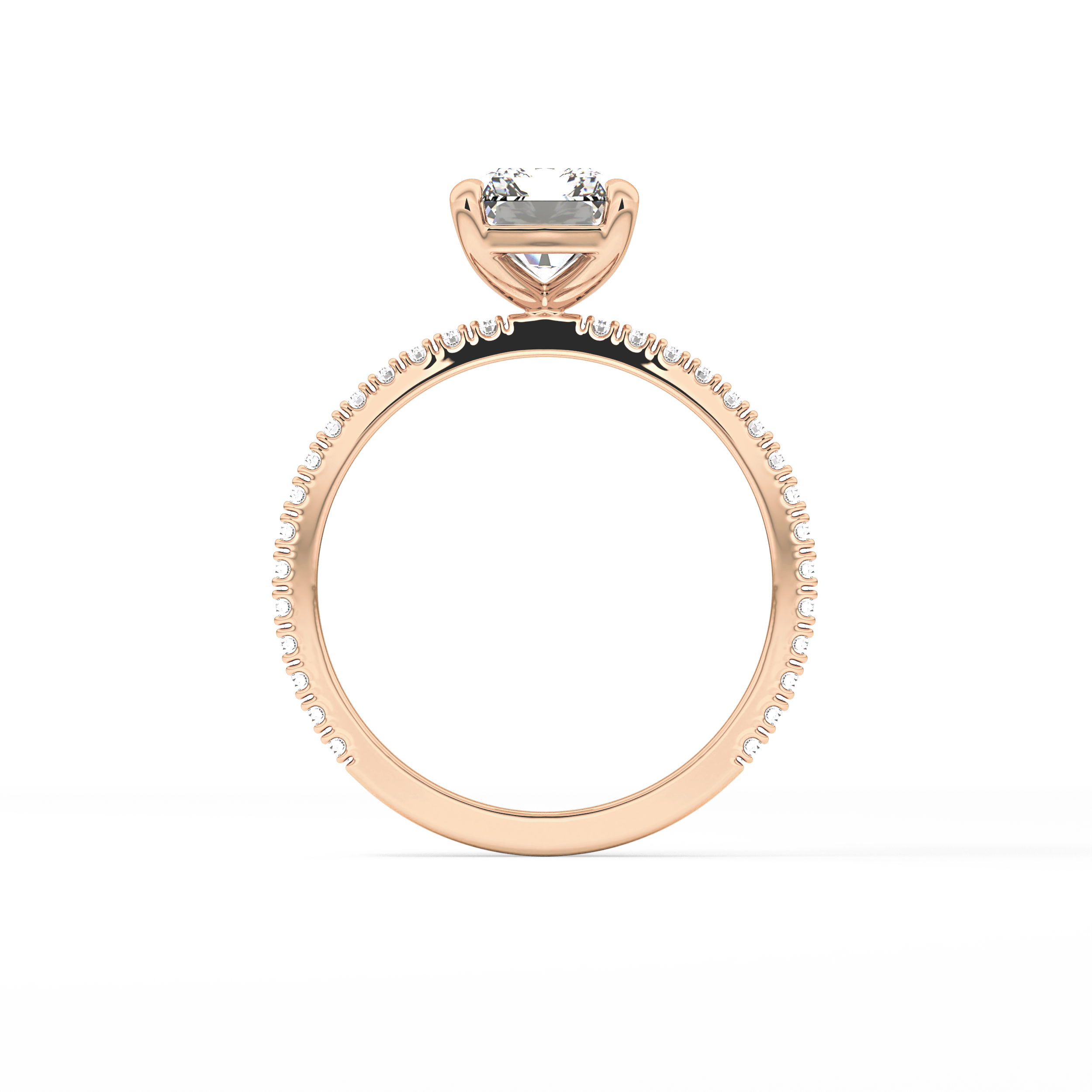 Radiant Pave Lab Grown Lab Grown Diamond Engagement Ring