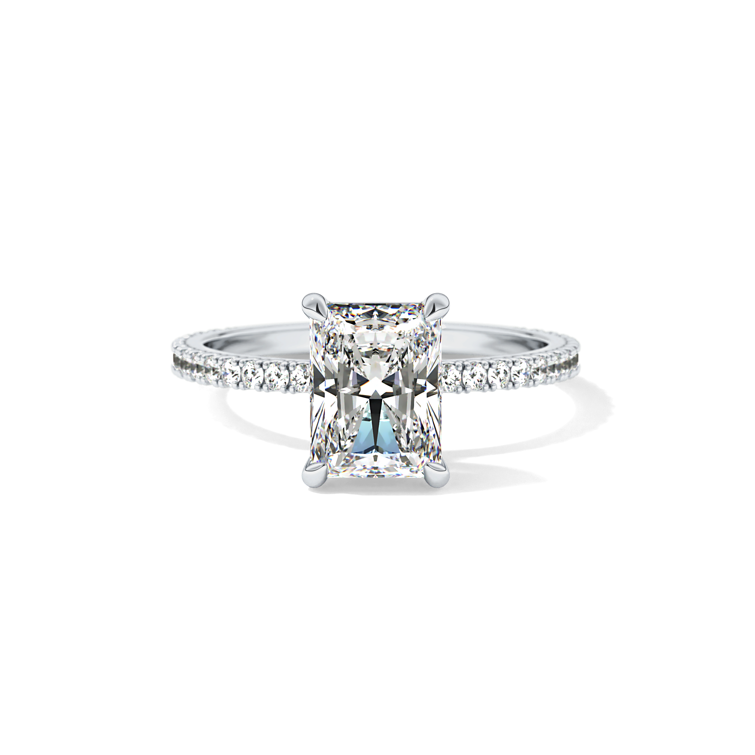 Radiant Pave Lab Grown Lab Grown Diamond Engagement Ring