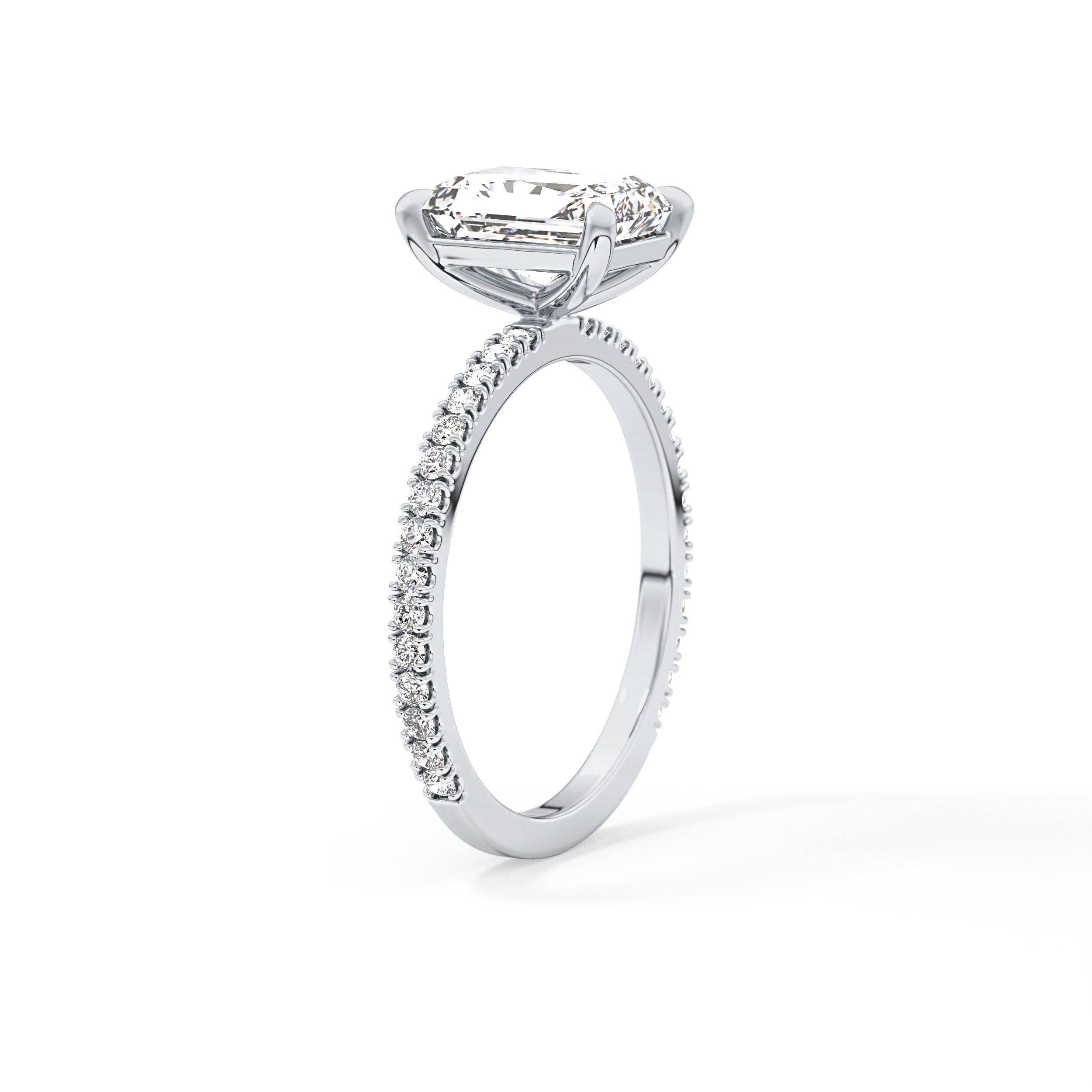 Radiant Pave Lab Grown Lab Grown Diamond Engagement Ring