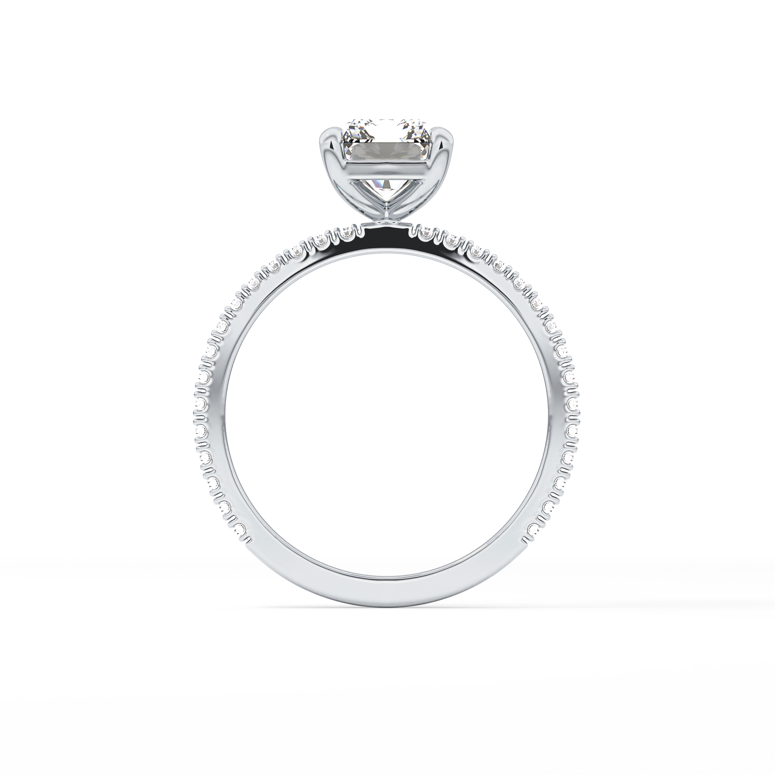Radiant Pave Lab Grown Lab Grown Diamond Engagement Ring