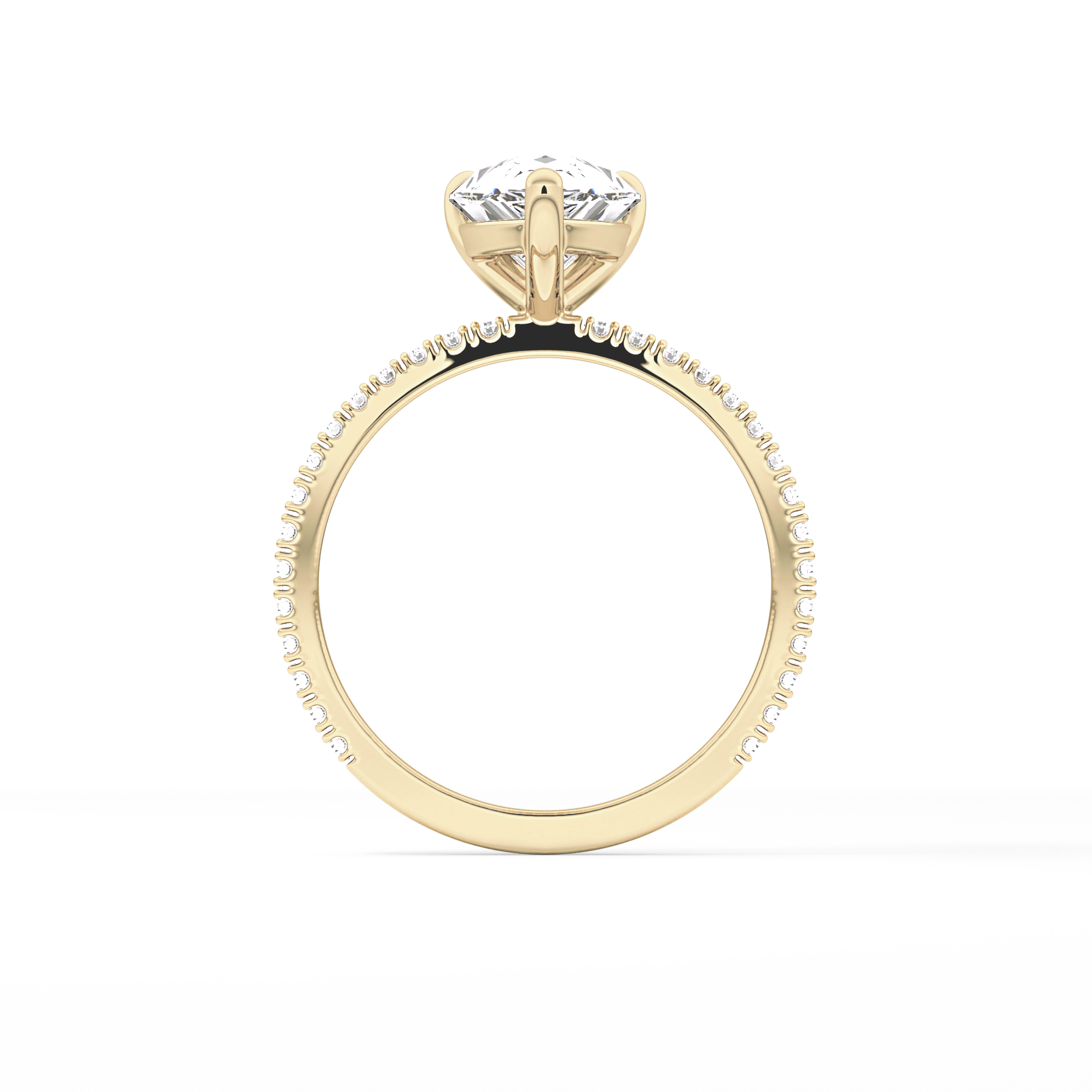 Pear Pave Lab Grown Diamond Engagement Ring