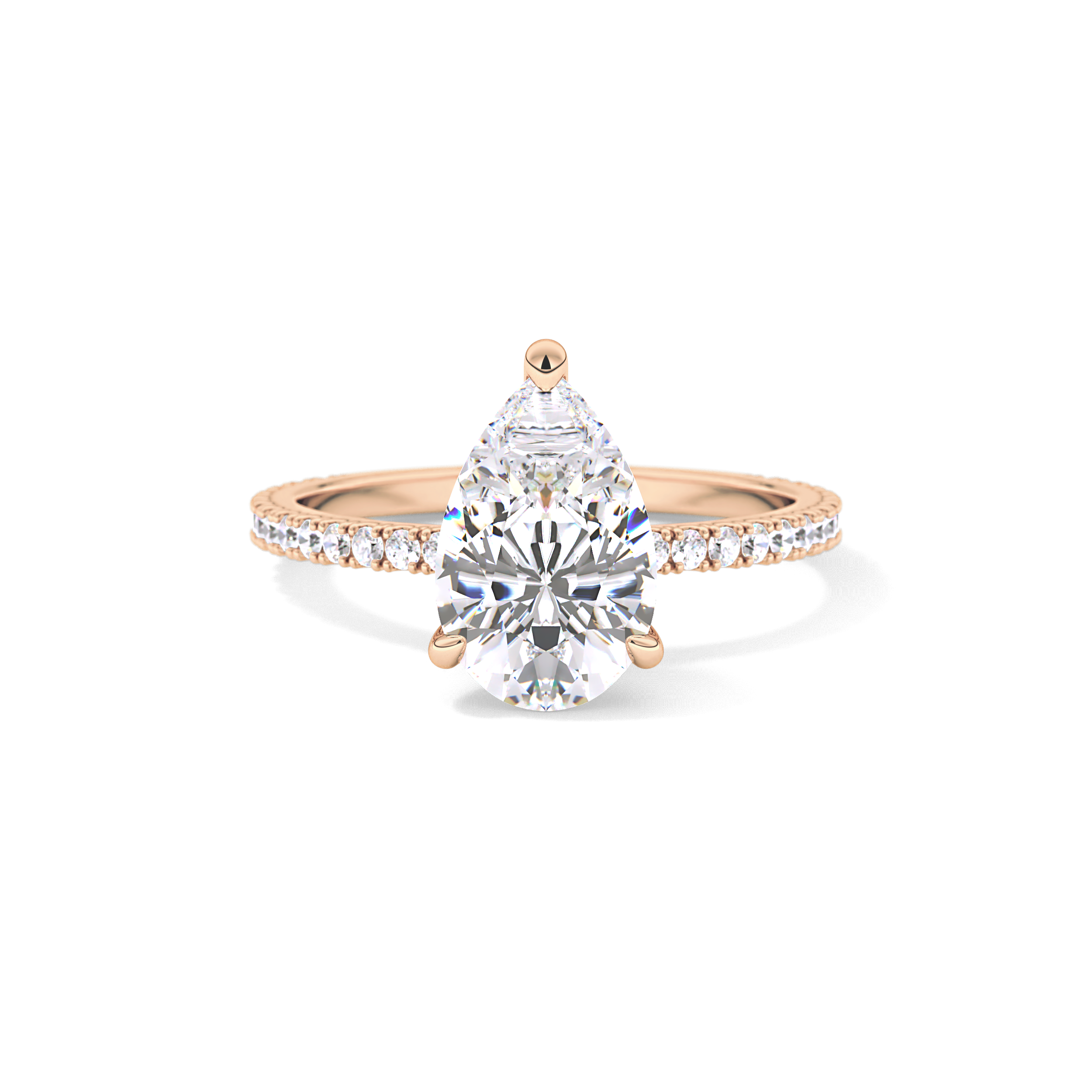 Pear Pave Lab Grown Diamond Engagement Ring