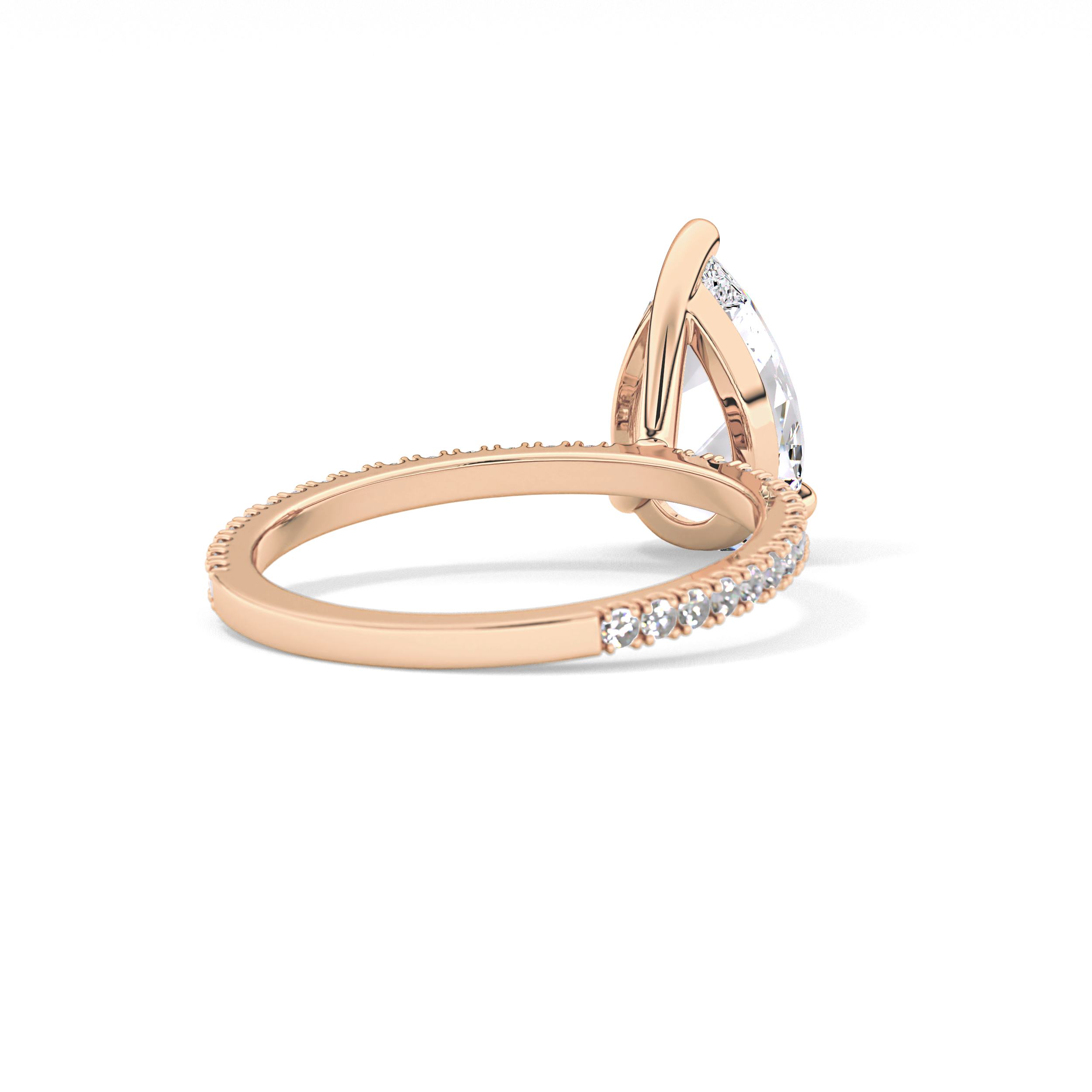 Pear Pave Lab Grown Diamond Engagement Ring