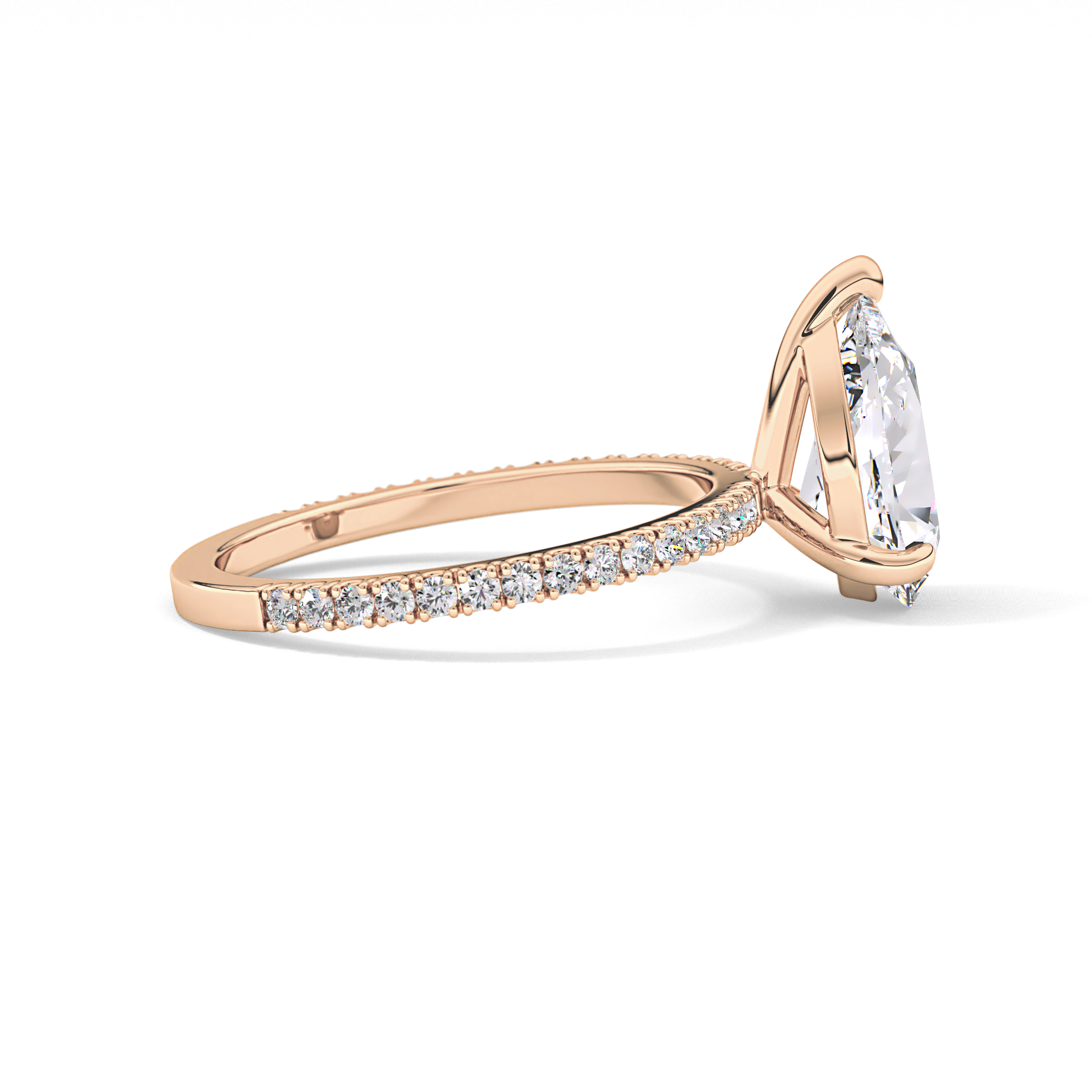 Pear Pave Lab Grown Diamond Engagement Ring