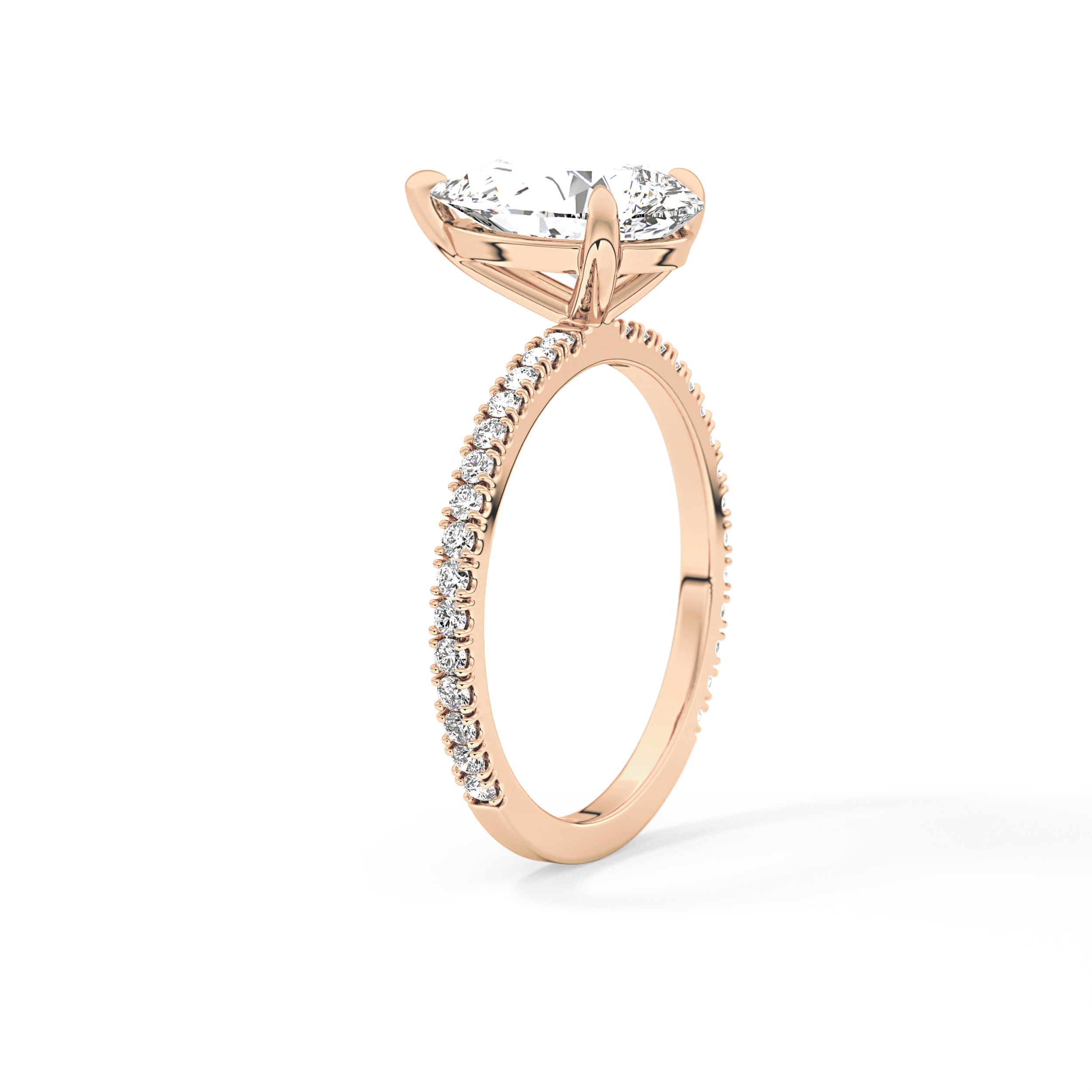 Pear Pave Lab Grown Diamond Engagement Ring