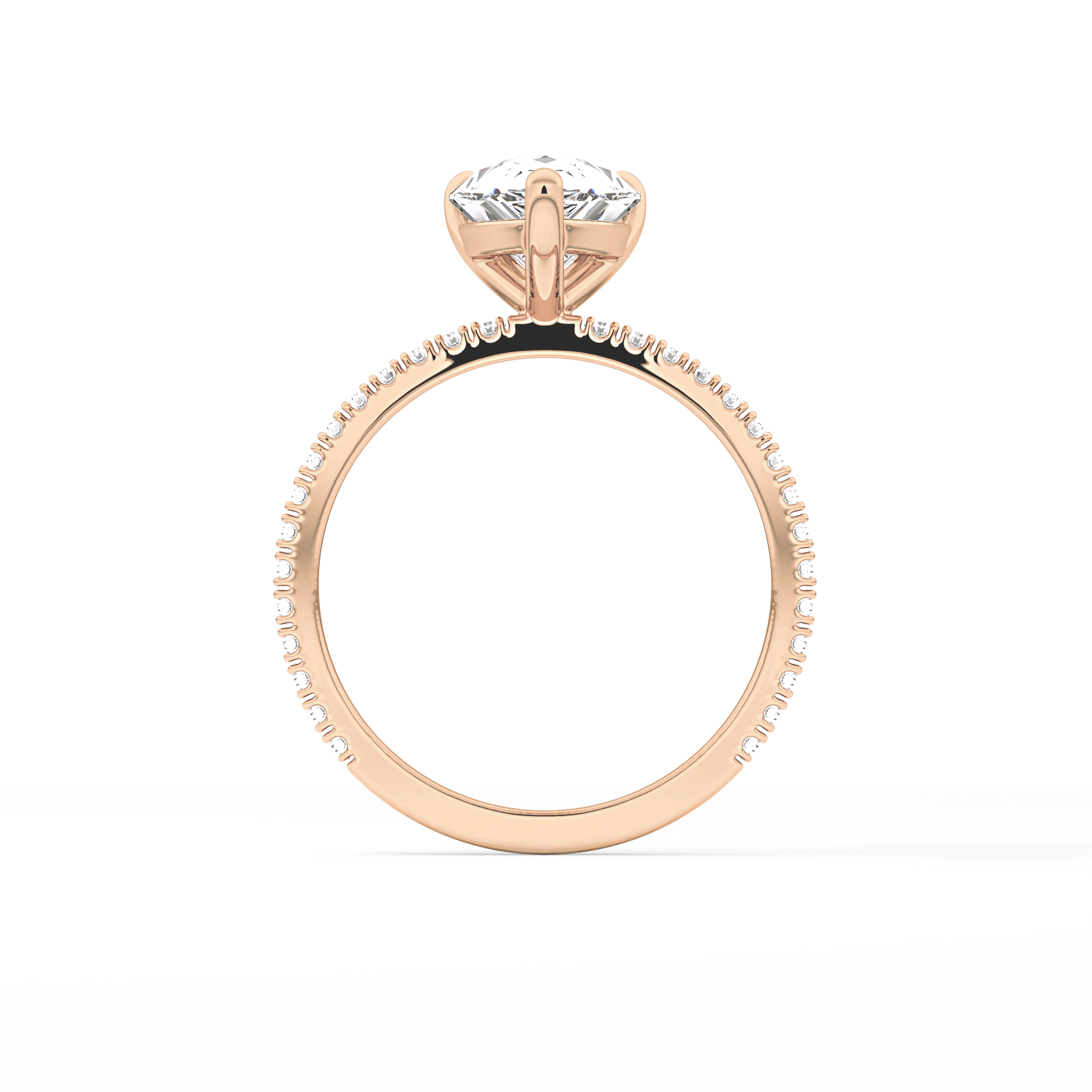 Pear Pave Lab Grown Diamond Engagement Ring