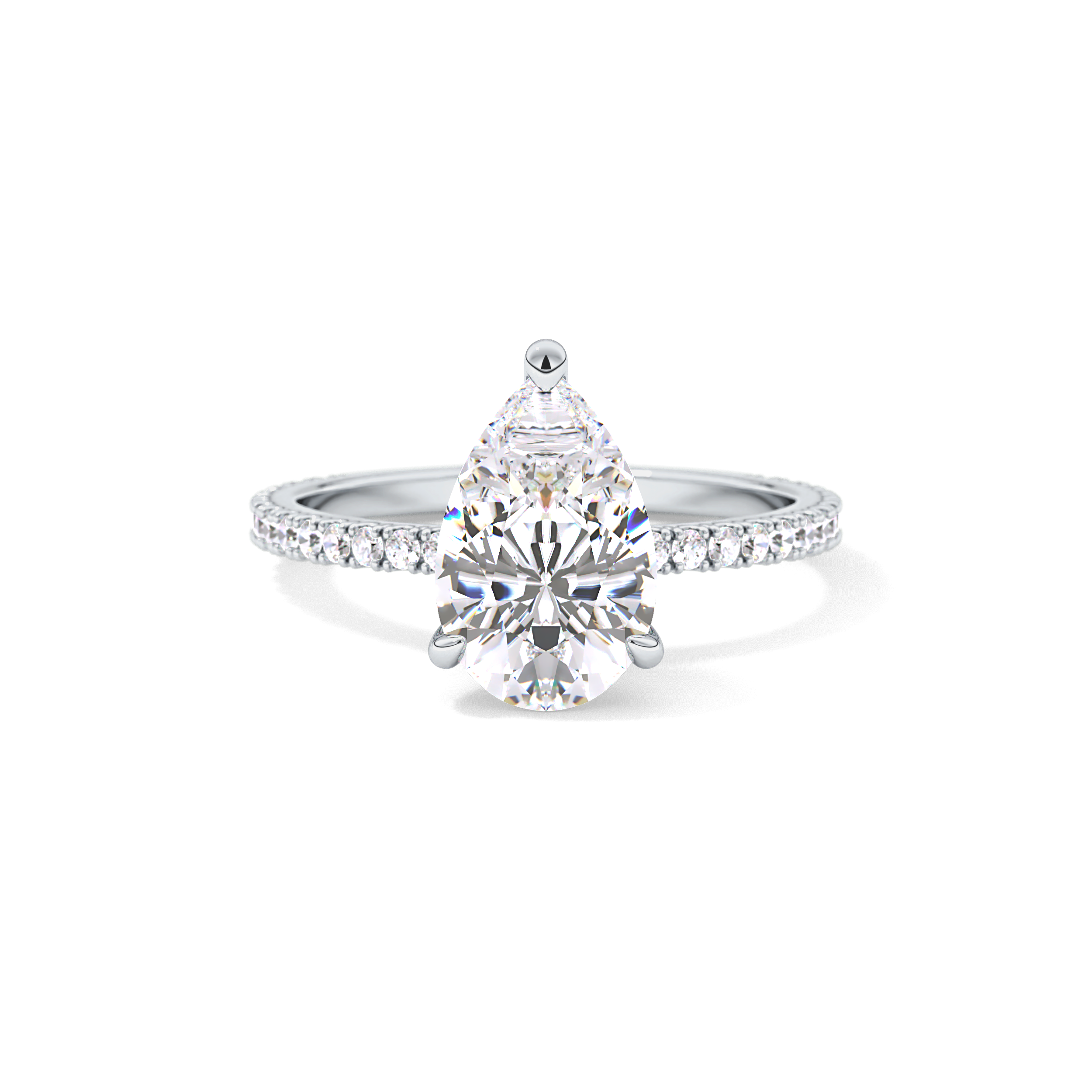Pear Pave Lab Grown Diamond Engagement Ring