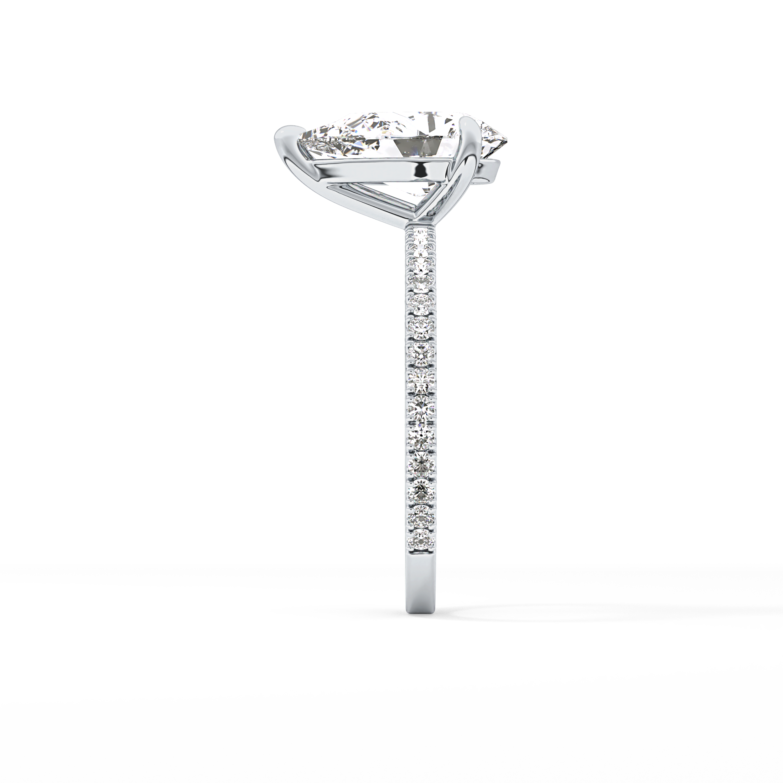 Pear Pave Lab Grown Diamond Engagement Ring