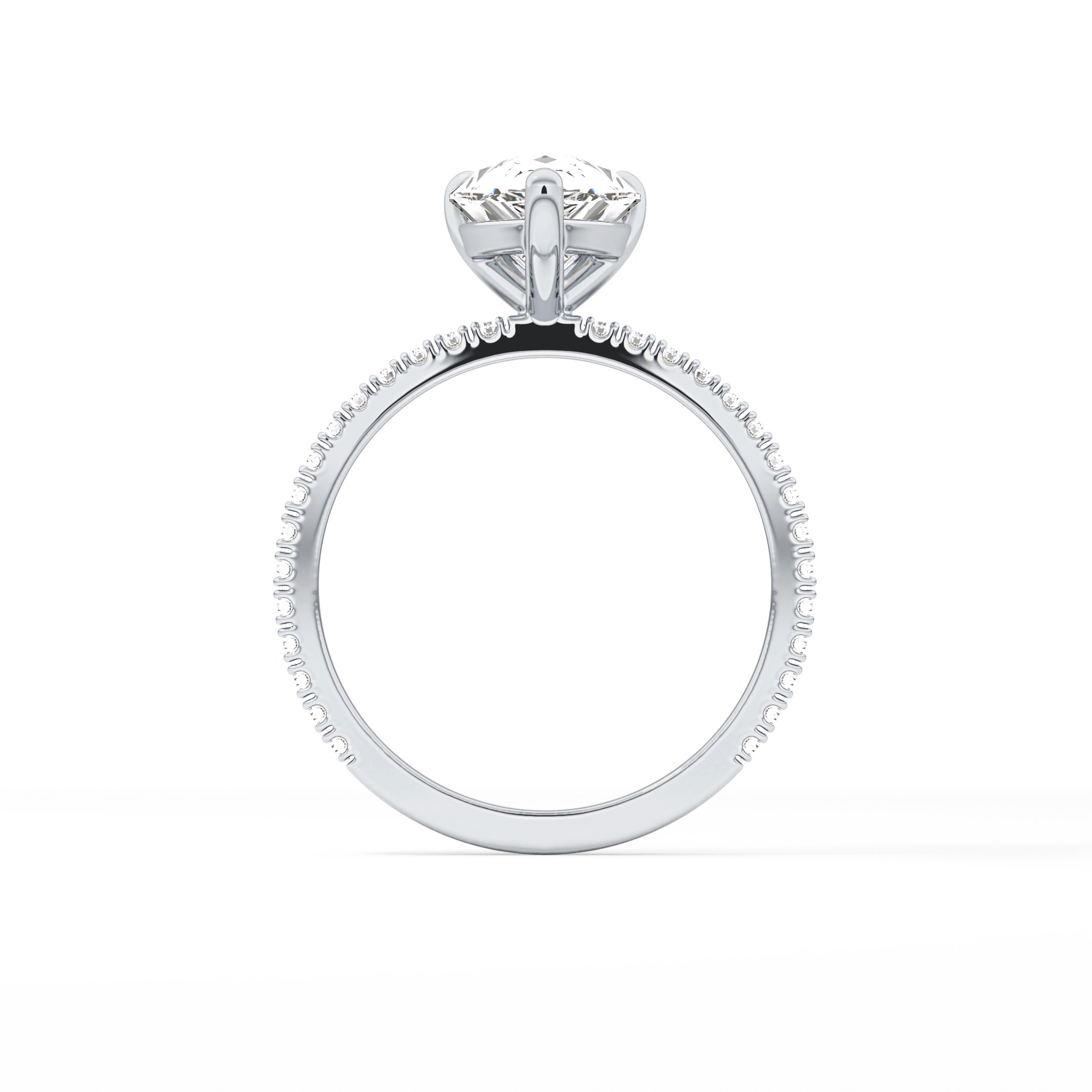 Pear Pave Lab Grown Diamond Engagement Ring