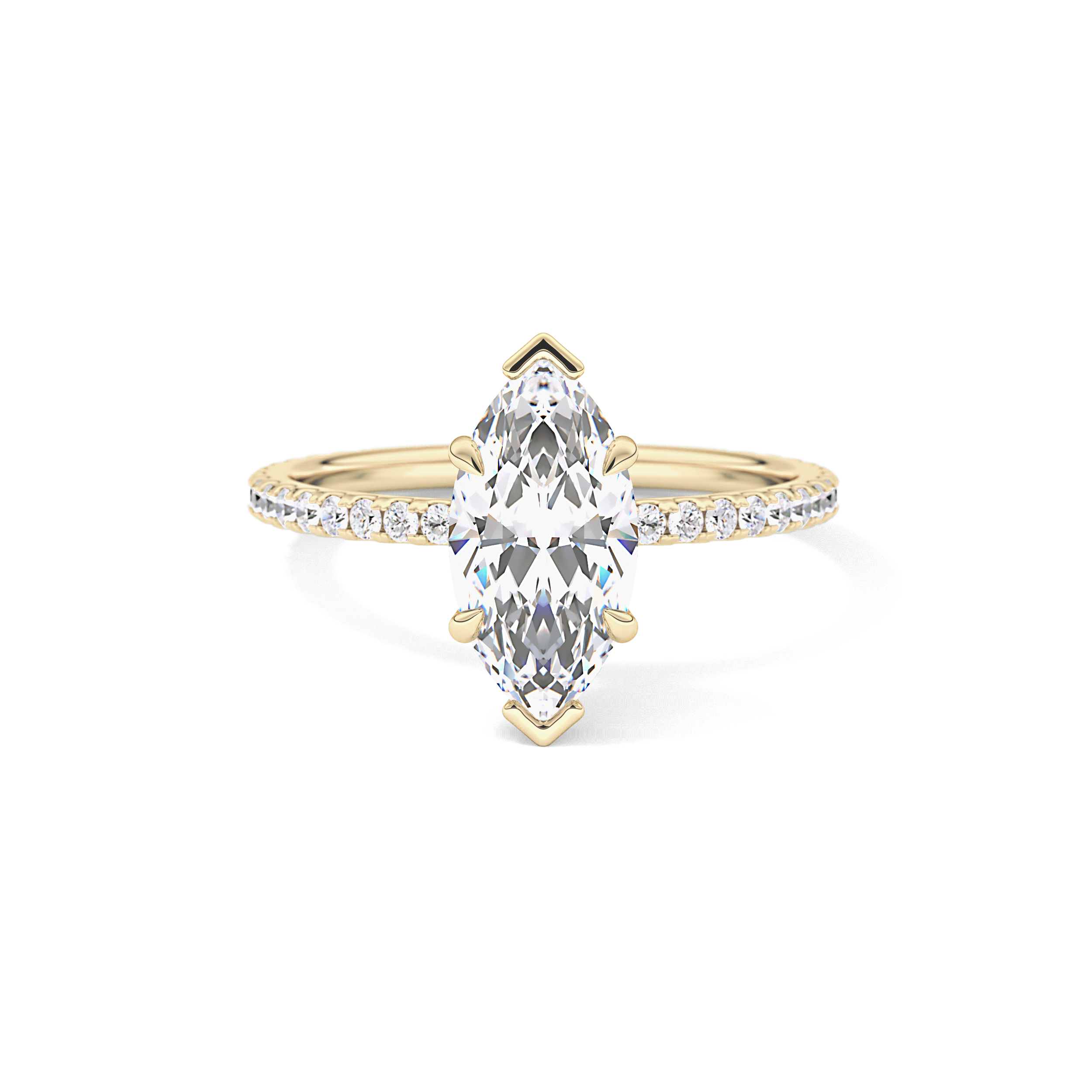 Marquise Pave Lab Grown Diamond Engagement Ring