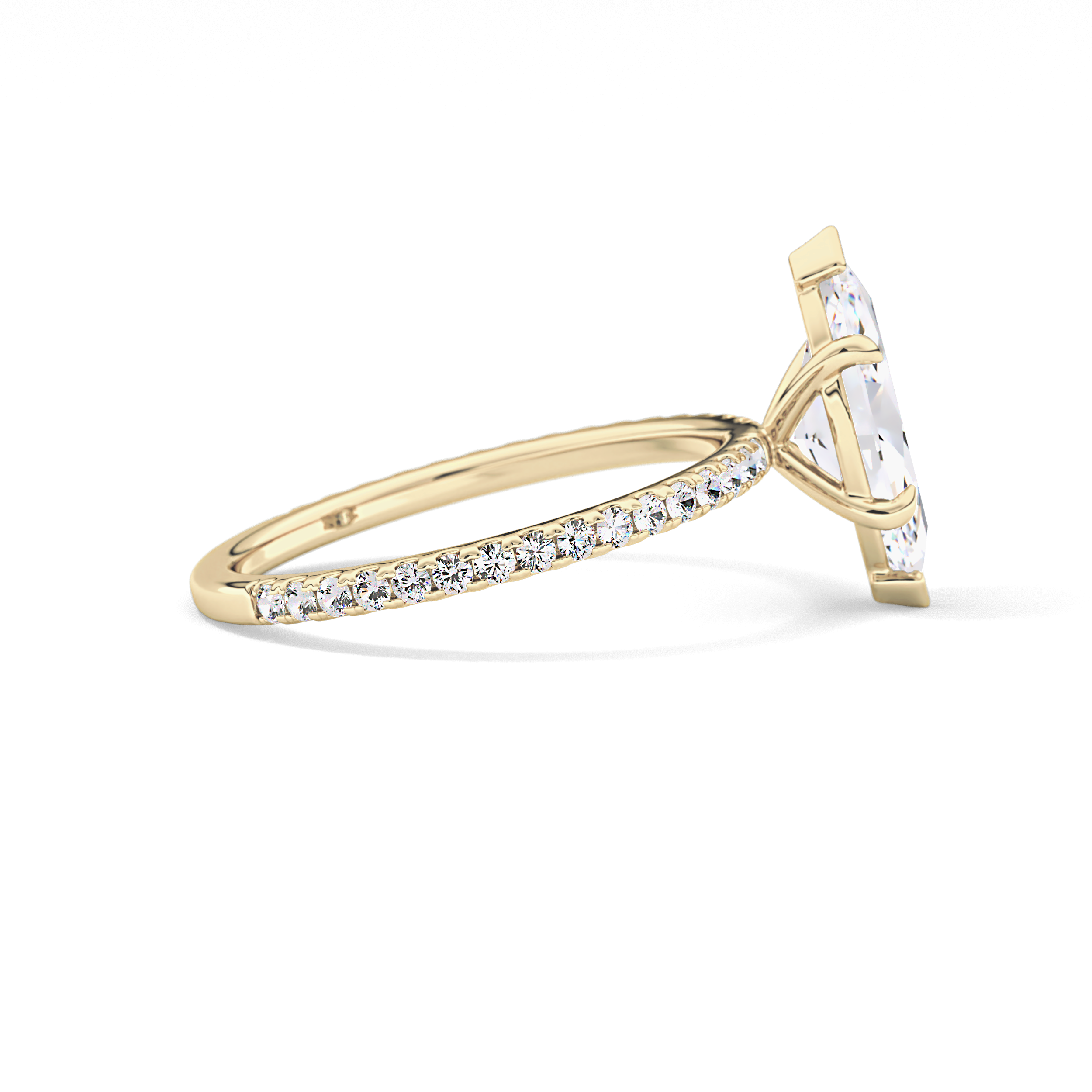 Marquise Pave Lab Grown Diamond Engagement Ring