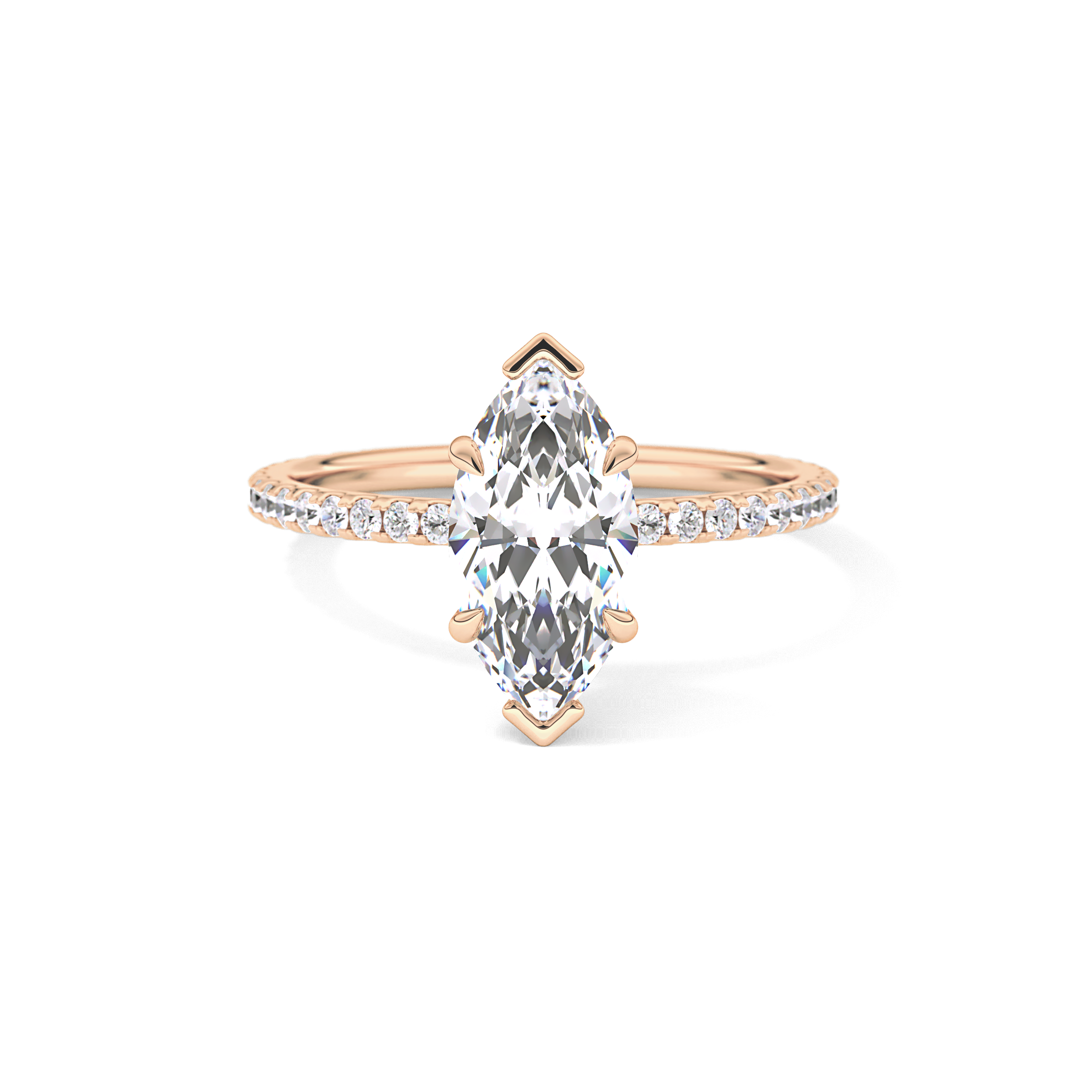 Marquise Pave Lab Grown Diamond Engagement Ring