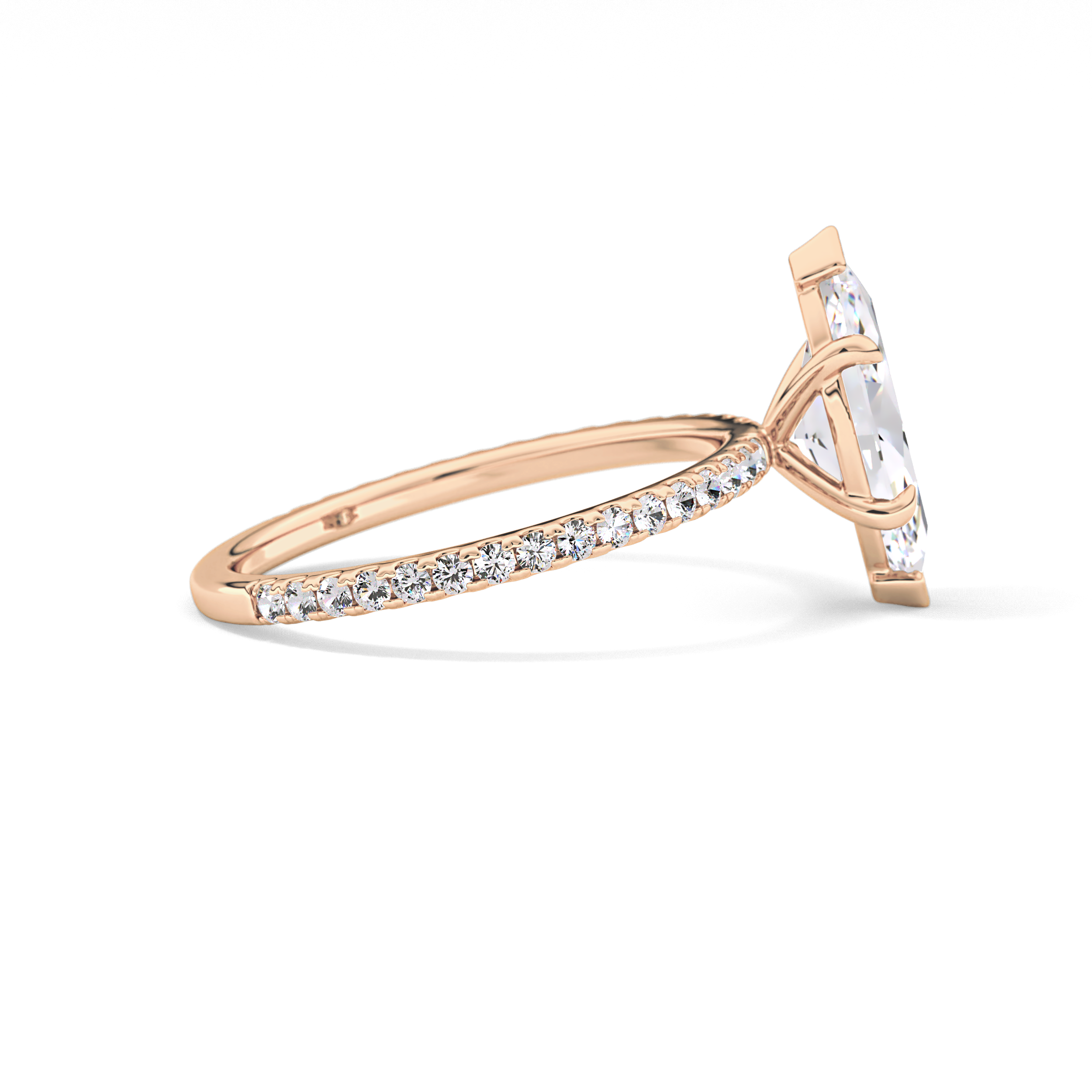 Marquise Pave Lab Grown Diamond Engagement Ring