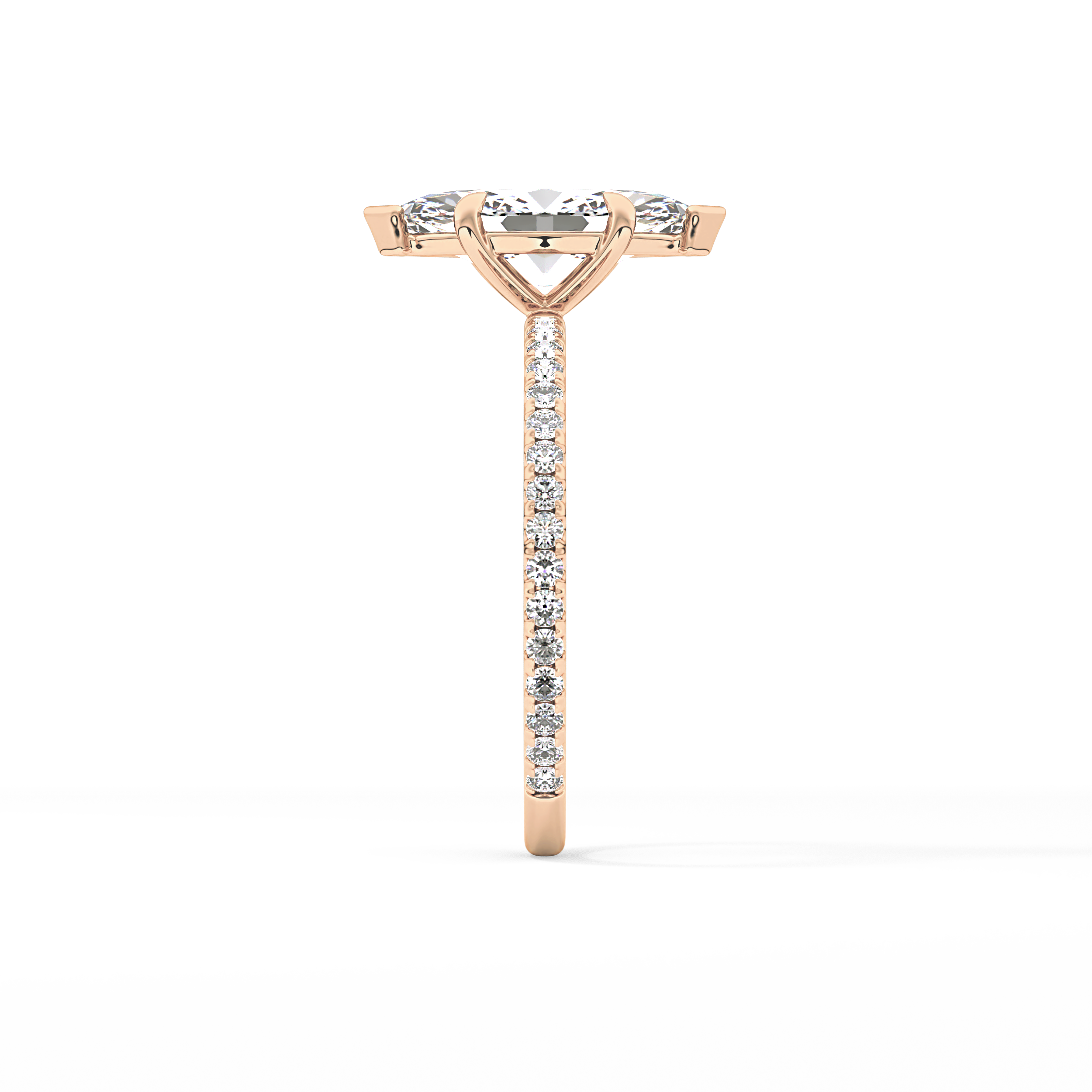 Marquise Pave Lab Grown Diamond Engagement Ring