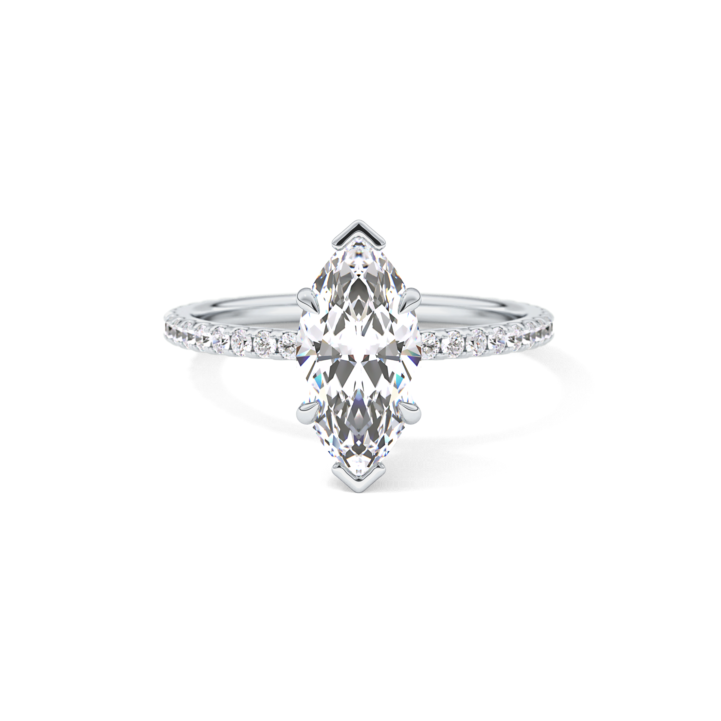 Marquise Pave Lab Grown Diamond Engagement Ring