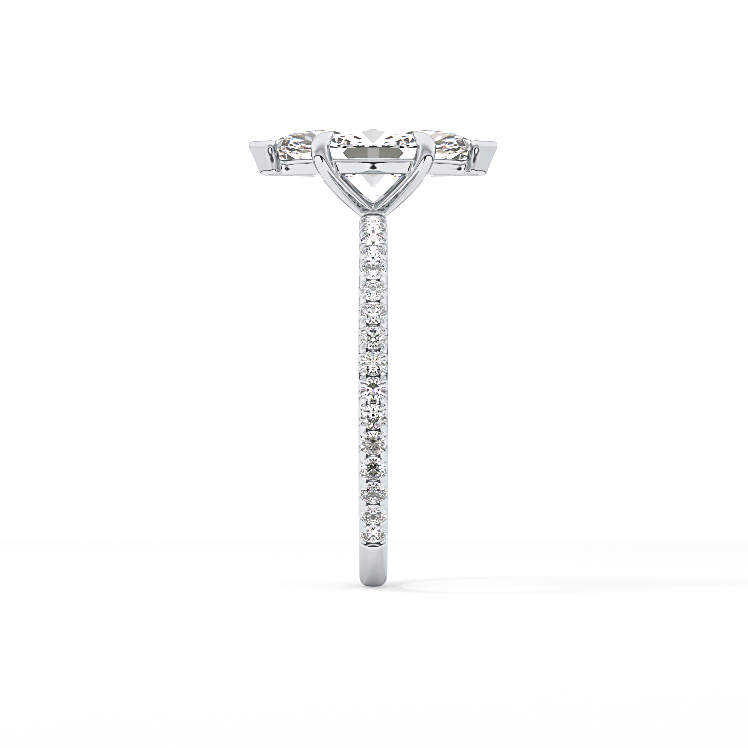 Marquise Pave Lab Grown Diamond Engagement Ring