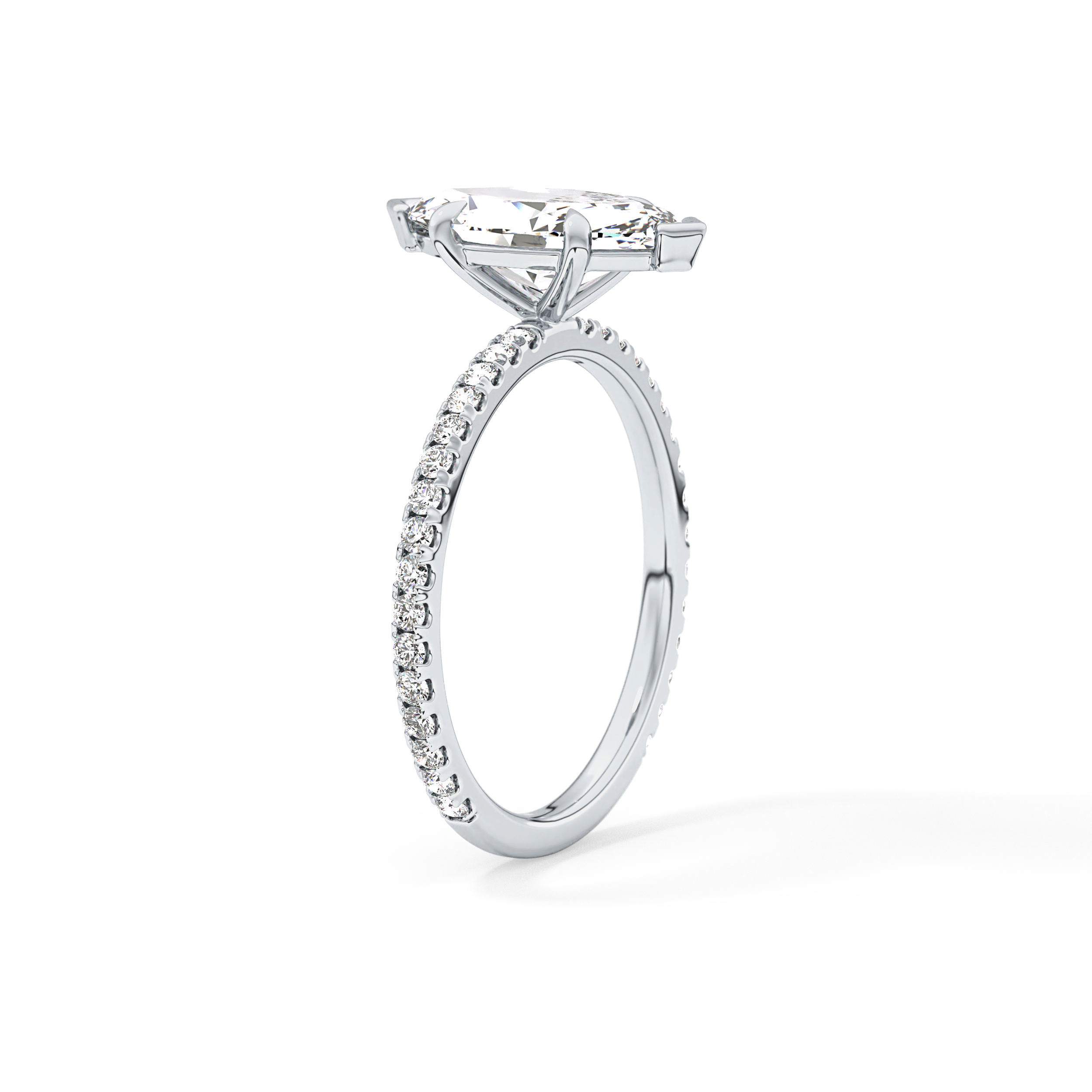 Marquise Pave Lab Grown Diamond Engagement Ring