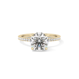 Round Pave Lab Grown Diamomd Engagement Ring