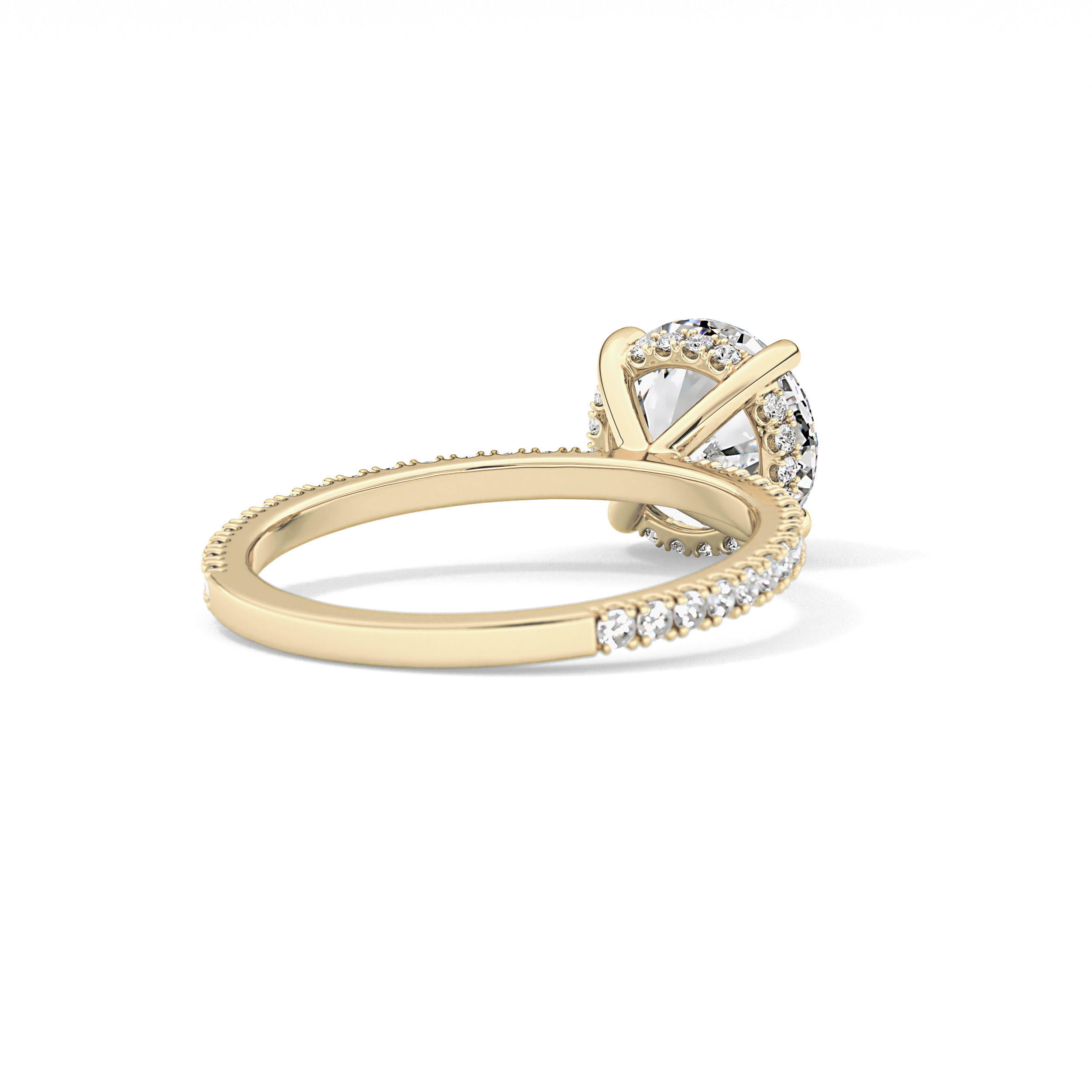 Round Pave Lab Grown Diamomd Engagement Ring