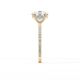 Round Pave Lab Grown Diamomd Engagement Ring