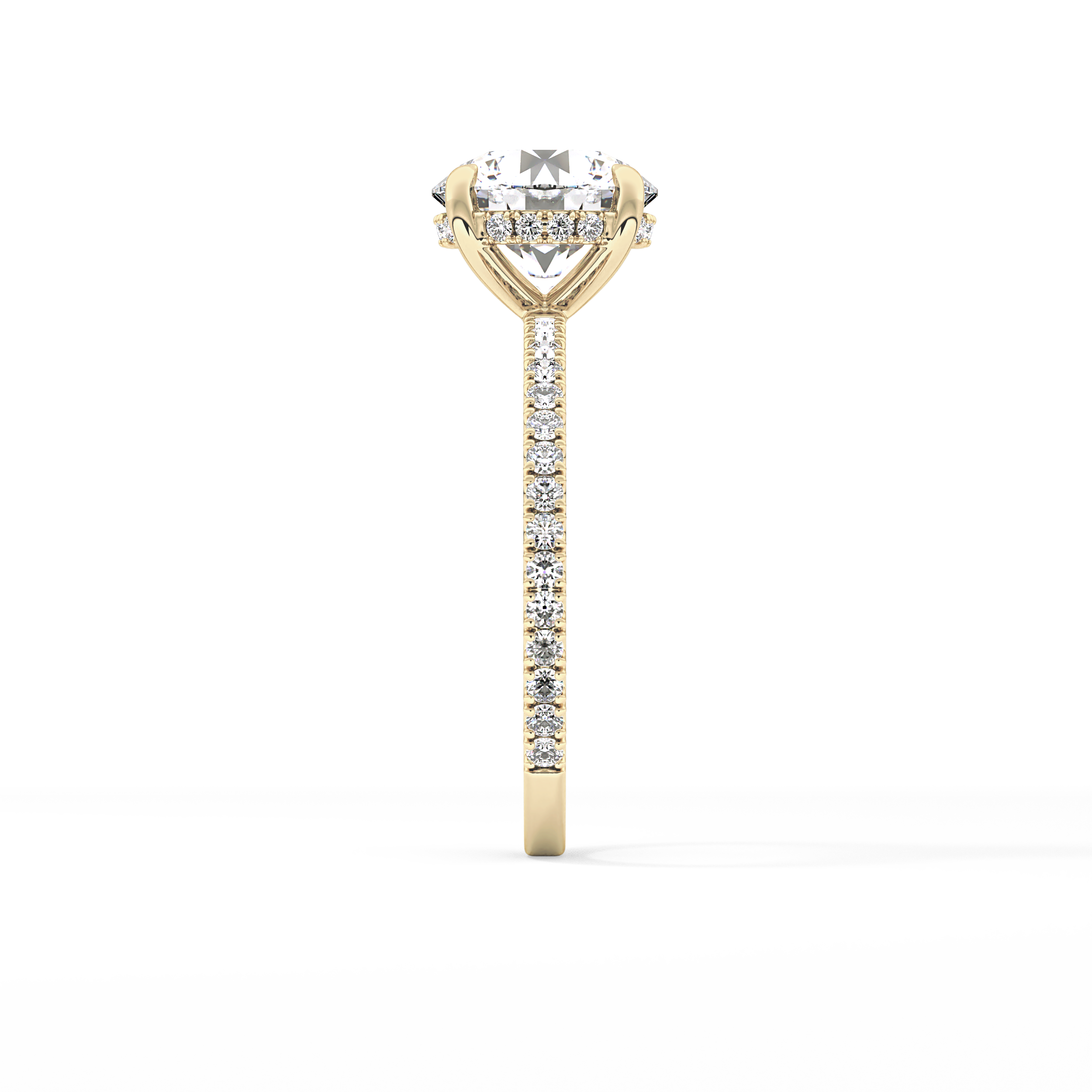 Round Pave Lab Grown Diamomd Engagement Ring