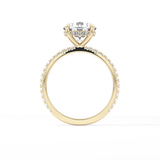 Round Pave Lab Grown Diamomd Engagement Ring
