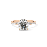 Round Pave Lab Grown Diamomd Engagement Ring