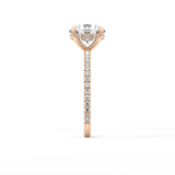 Round Pave Lab Grown Diamomd Engagement Ring