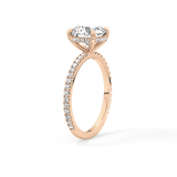 Round Pave Lab Grown Diamomd Engagement Ring