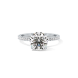 Round Pave Lab Grown Diamomd Engagement Ring